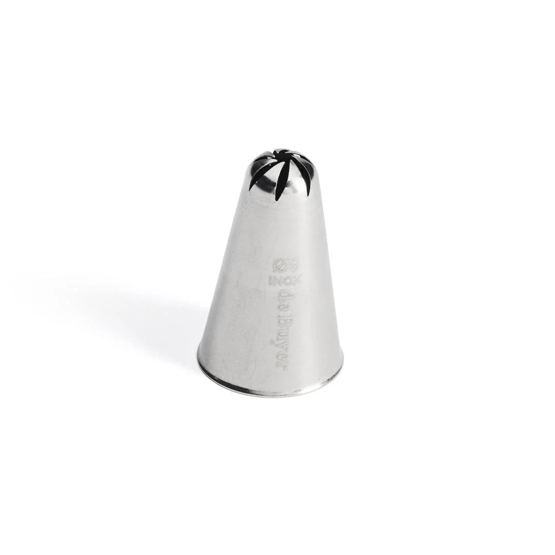De Buyer Stainless Steel 9mm Rose Nozzle - 8 Points