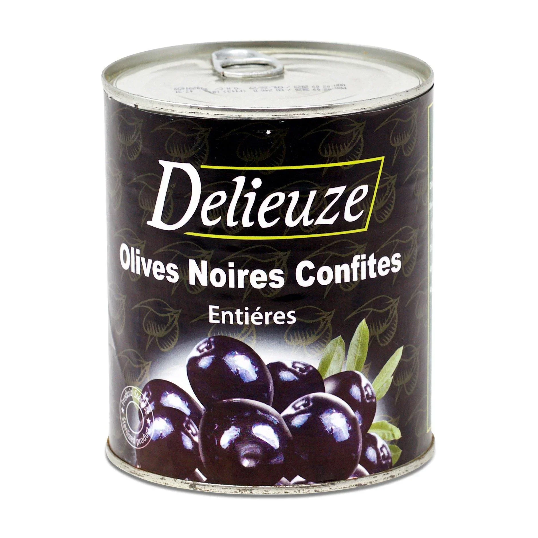 Delieuze Whole Canned Black Olives (850g)