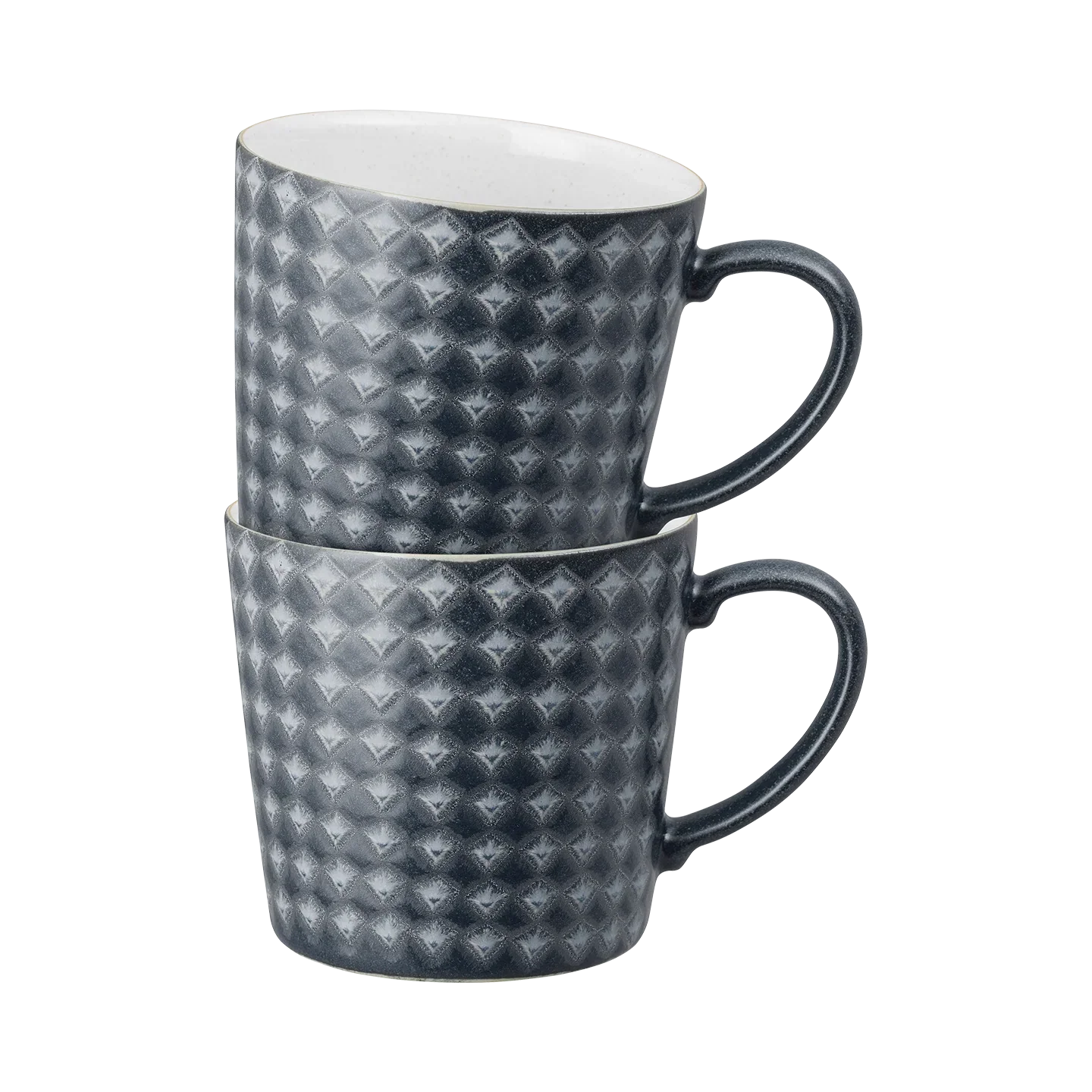 Denby Stoneware Impression Charcoal Blue Diamond Mugs (Set of 2) - Image 2