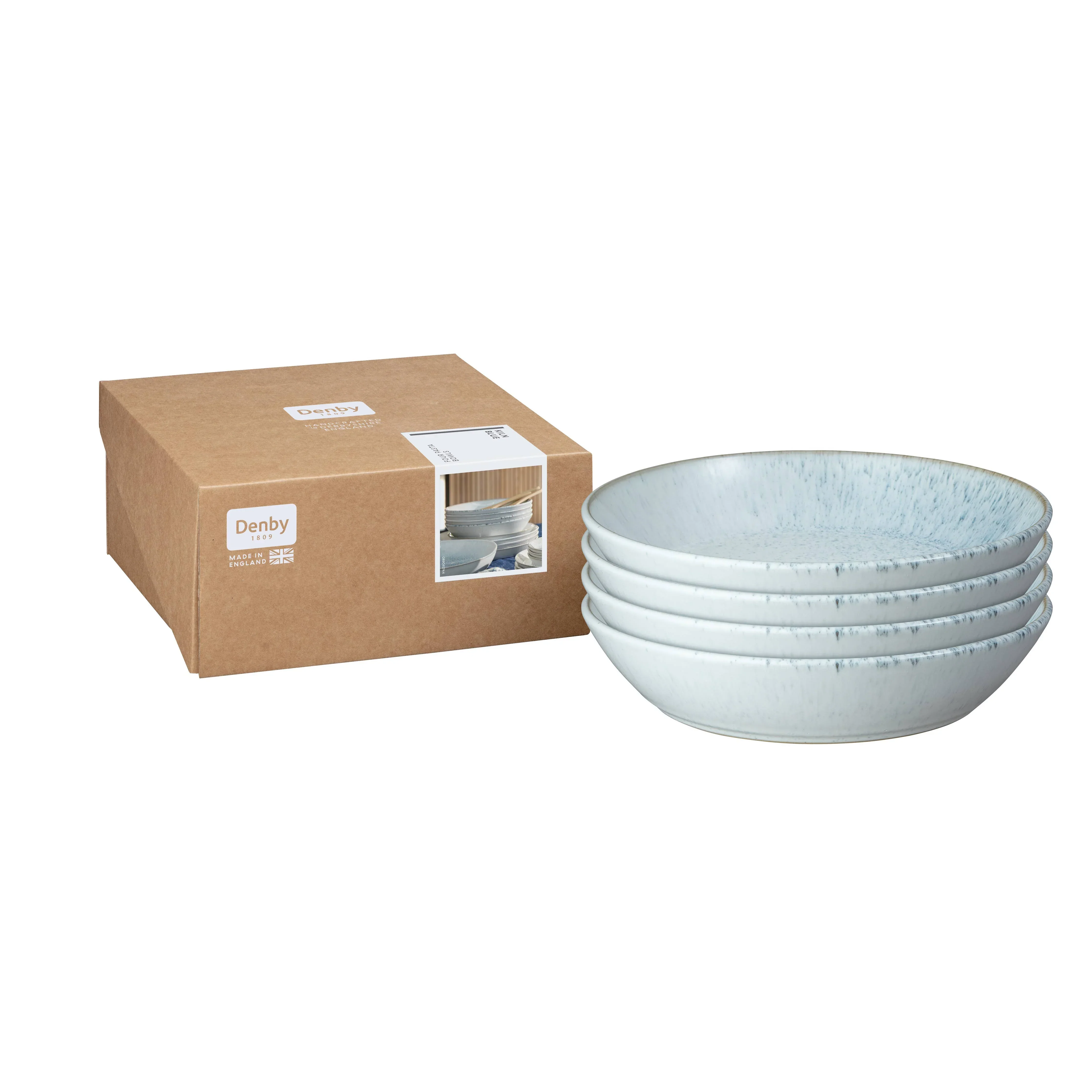 Denby Stoneware Kiln Blue Set of 4 Pasta Bowls - Image 3