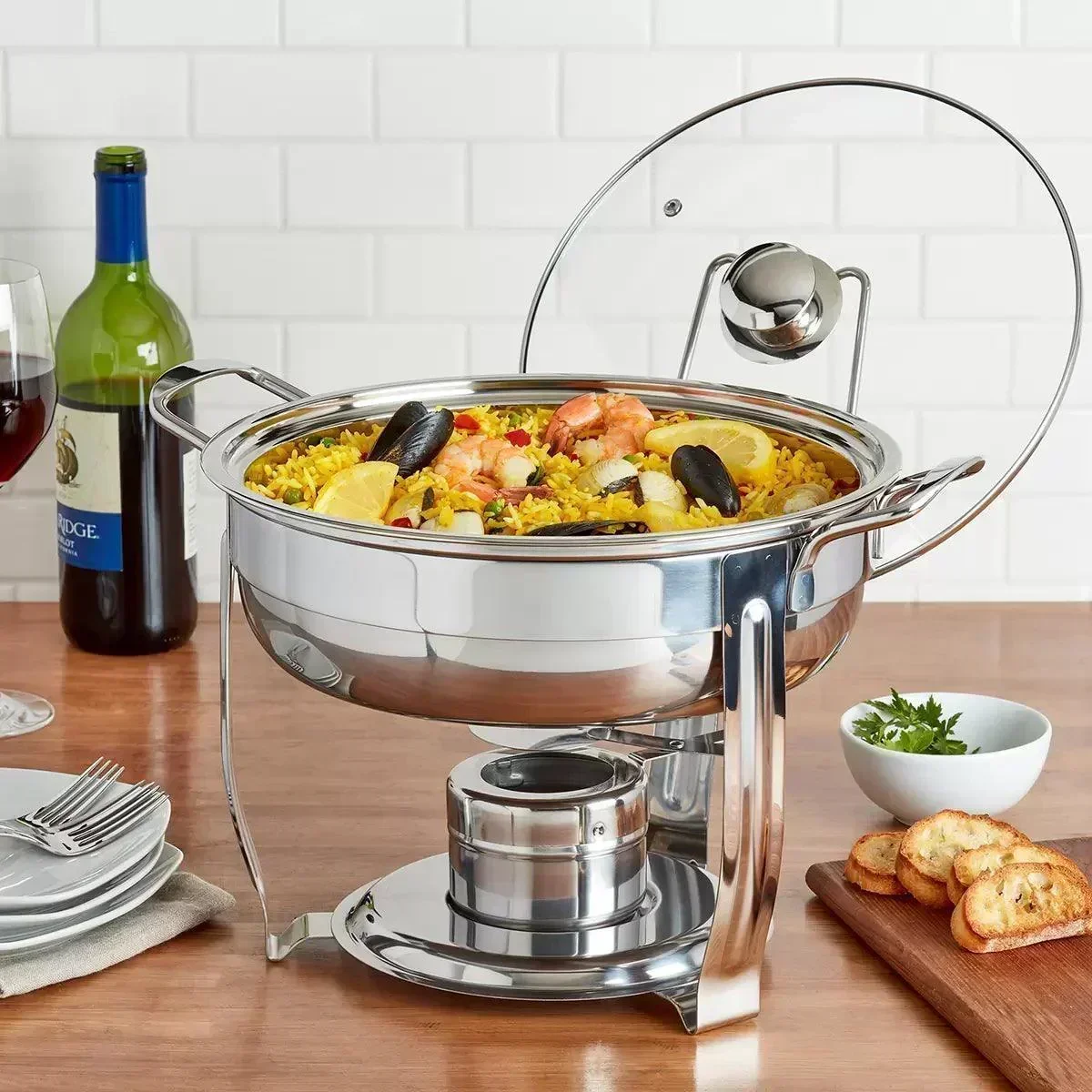 Denmark Round Stainless Steel Chafing Dish (3.7L) - Image 2