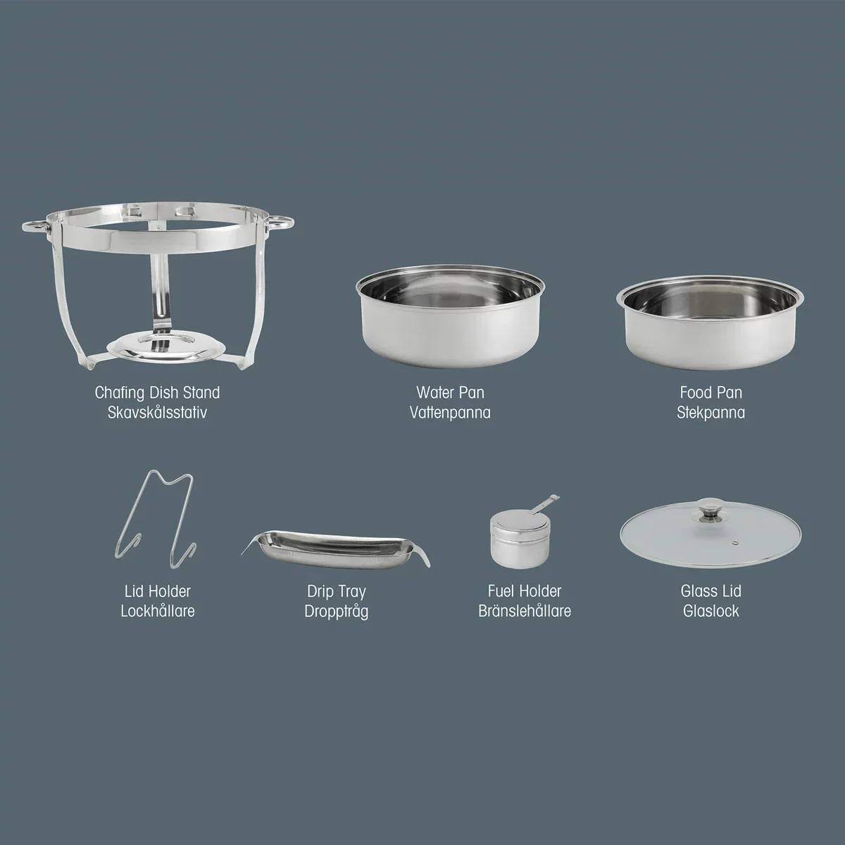 Denmark Round Stainless Steel Chafing Dish (8L) - Image 5