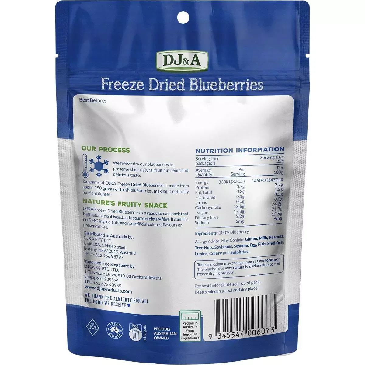 DJ&A Freeze Dried Blueberries (25g) - Image 2