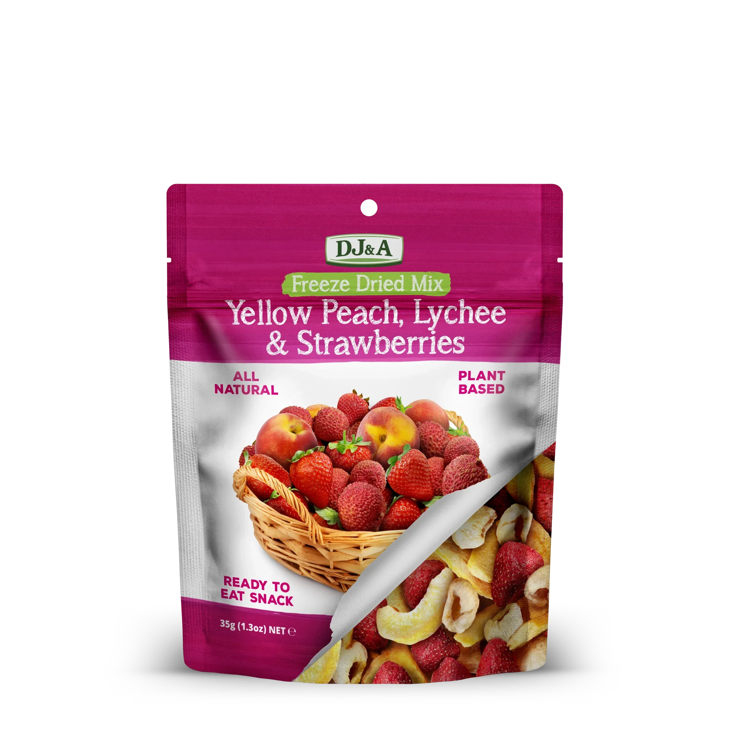 DJ&A Freeze Dried Mix Yellow Peach, Lychee & Strawberries (35g)