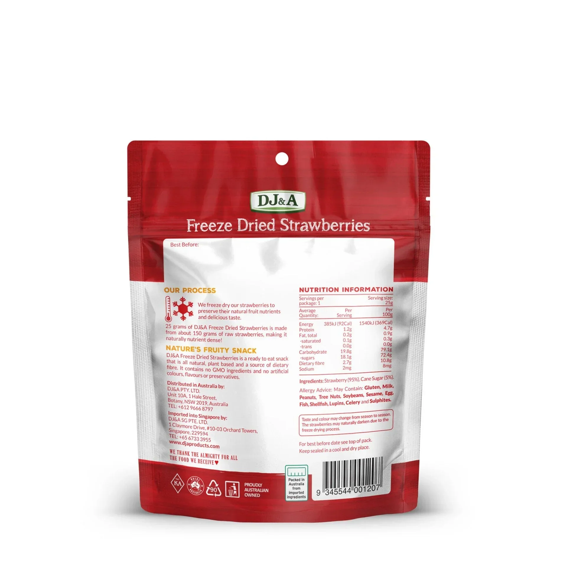 DJ&A Freeze Dried Strawberries (25g) - Image 2