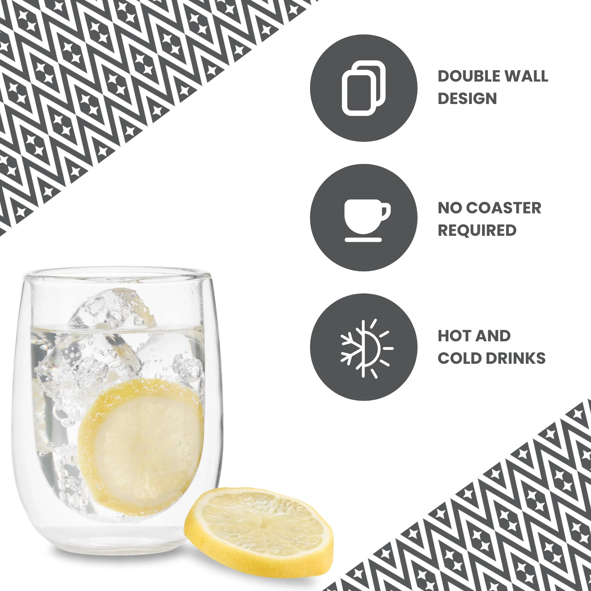 Uberstar Double Wall Insulated Glass Coffee Cups 300ml (Set of 2) - Image 6