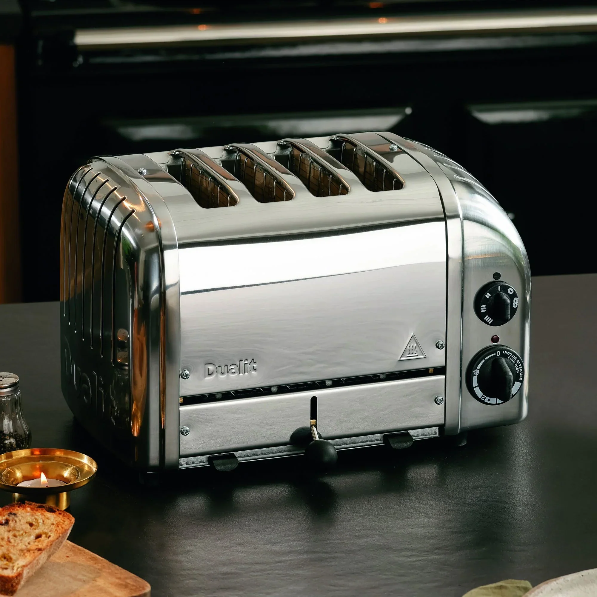 Dualit Classic Polished Steel 4 Slice Toaster & Classic Polished Steel 1.7 Litre Kettle Set - Image 5