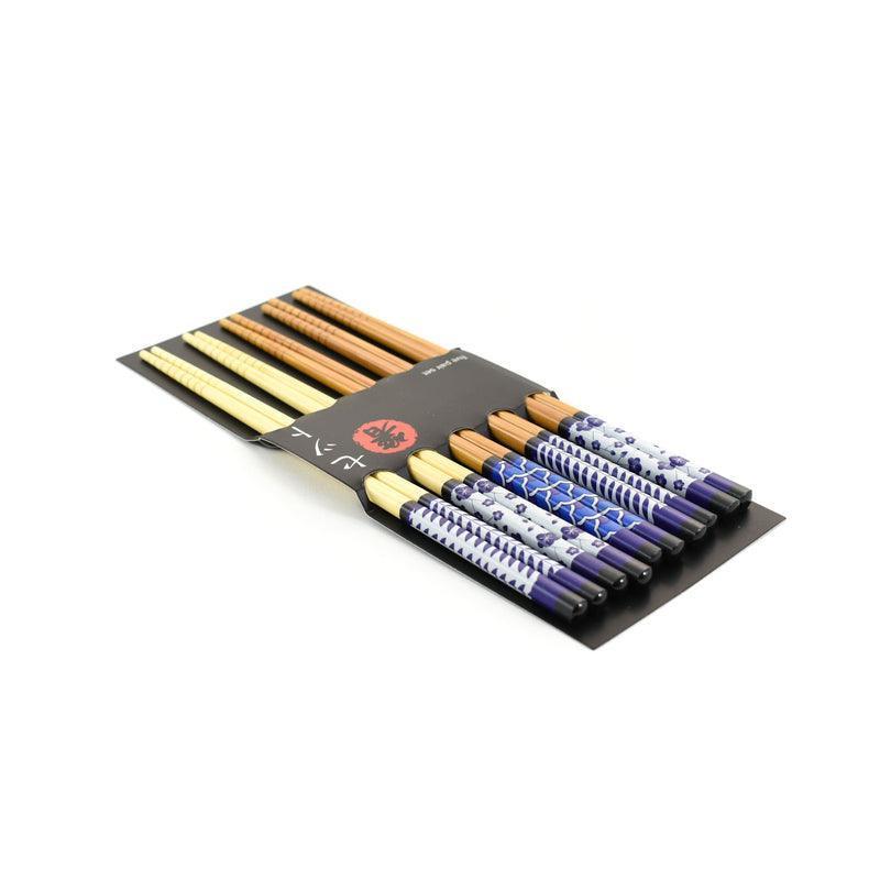 Emro Aziatica Blue & White Patterned Chopsticks (5 Pairs) - Image 2