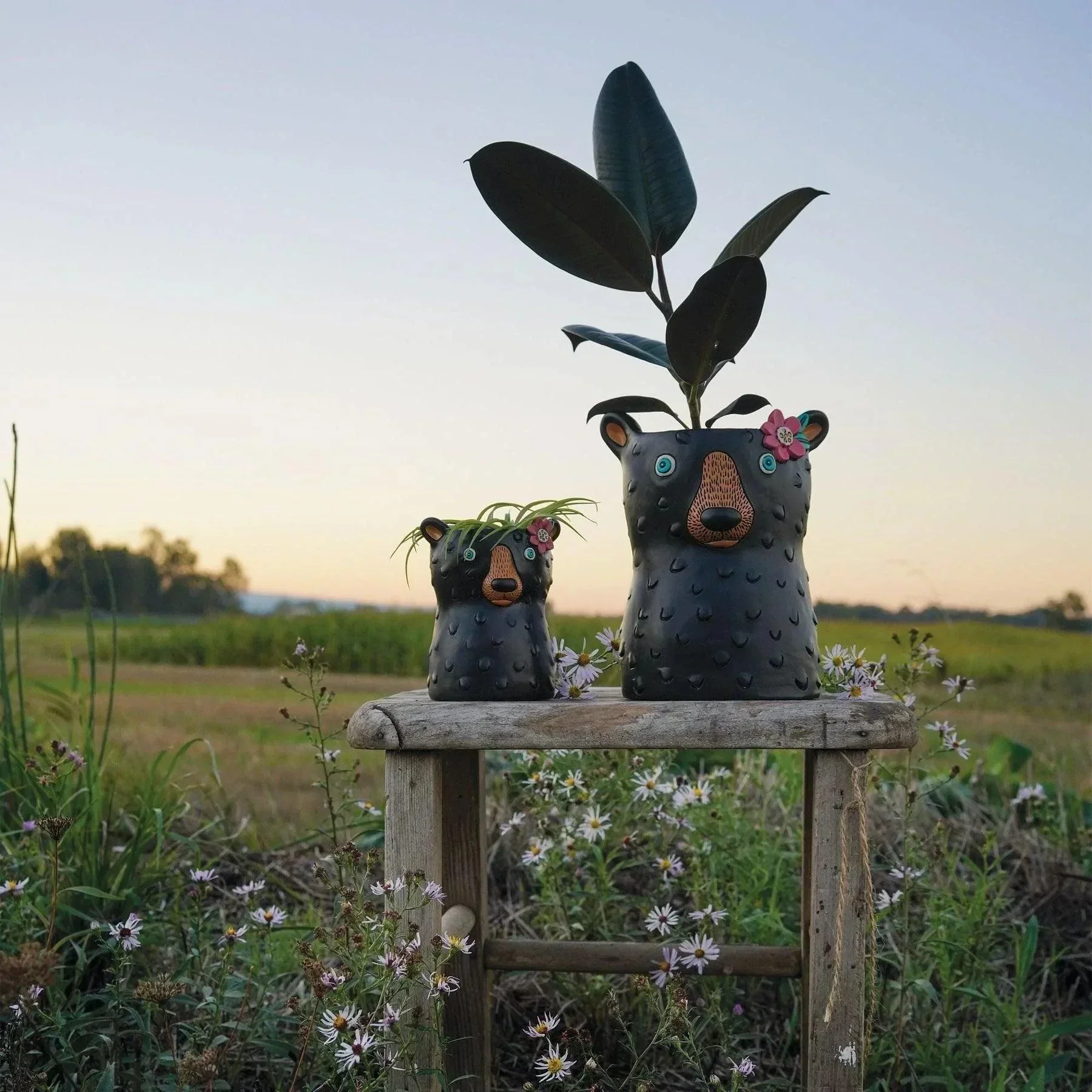 Allen Designs Baby Black Bear Planter - Image 3