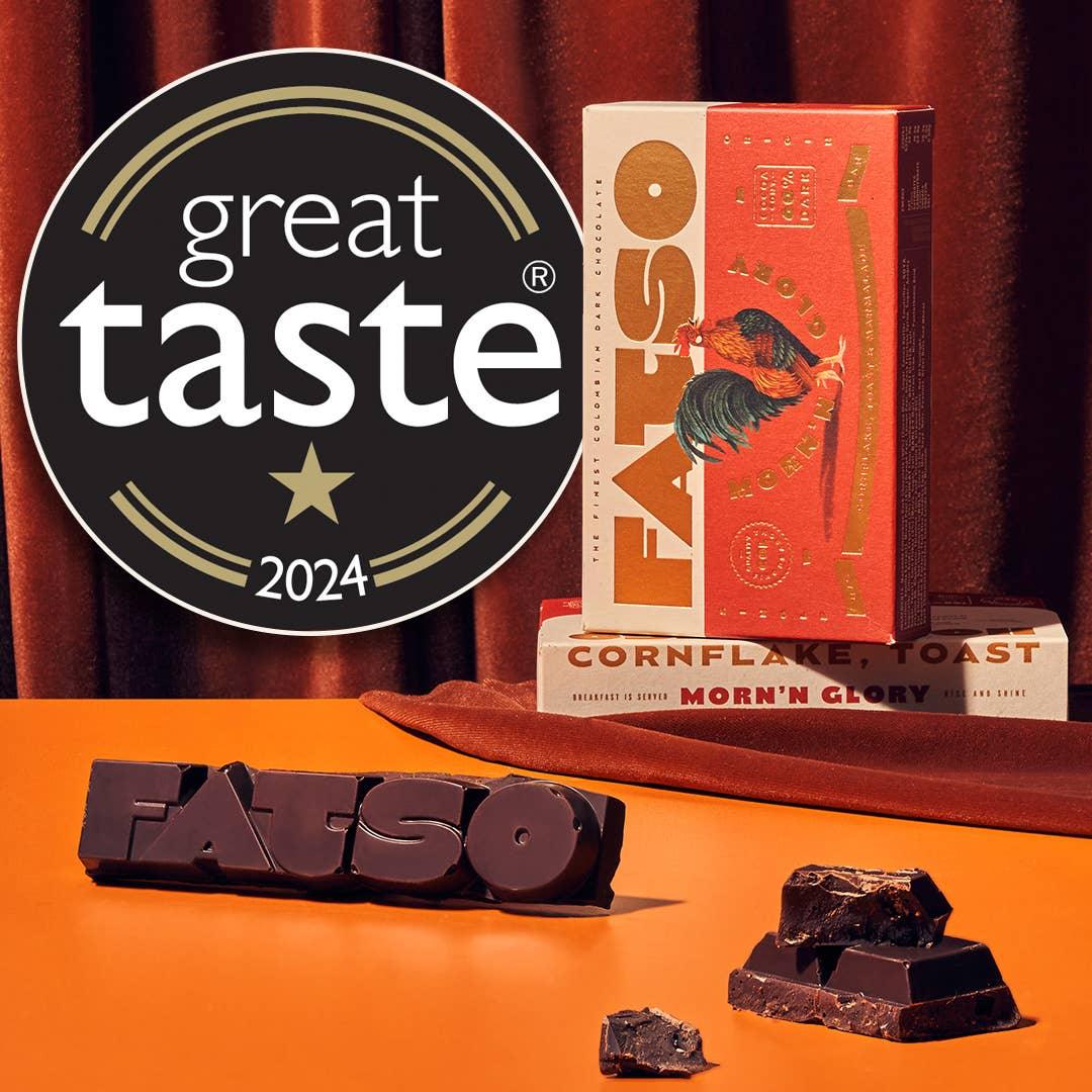 Fatso Morn'n Glory - 60% Dark Chocolate Vegan Chunky Bar (150g) - Image 2