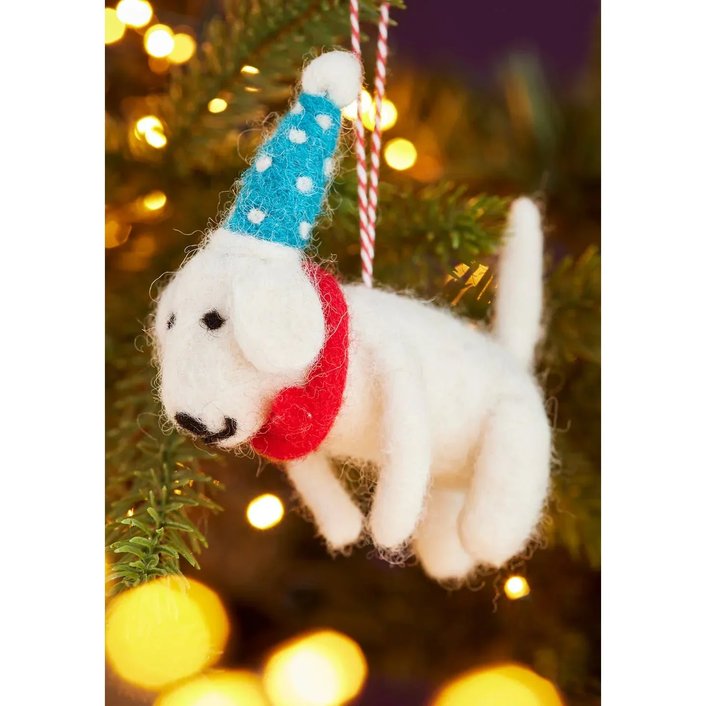 Felt Dog With Dotty Hat & Tie - Assorted - Image 3