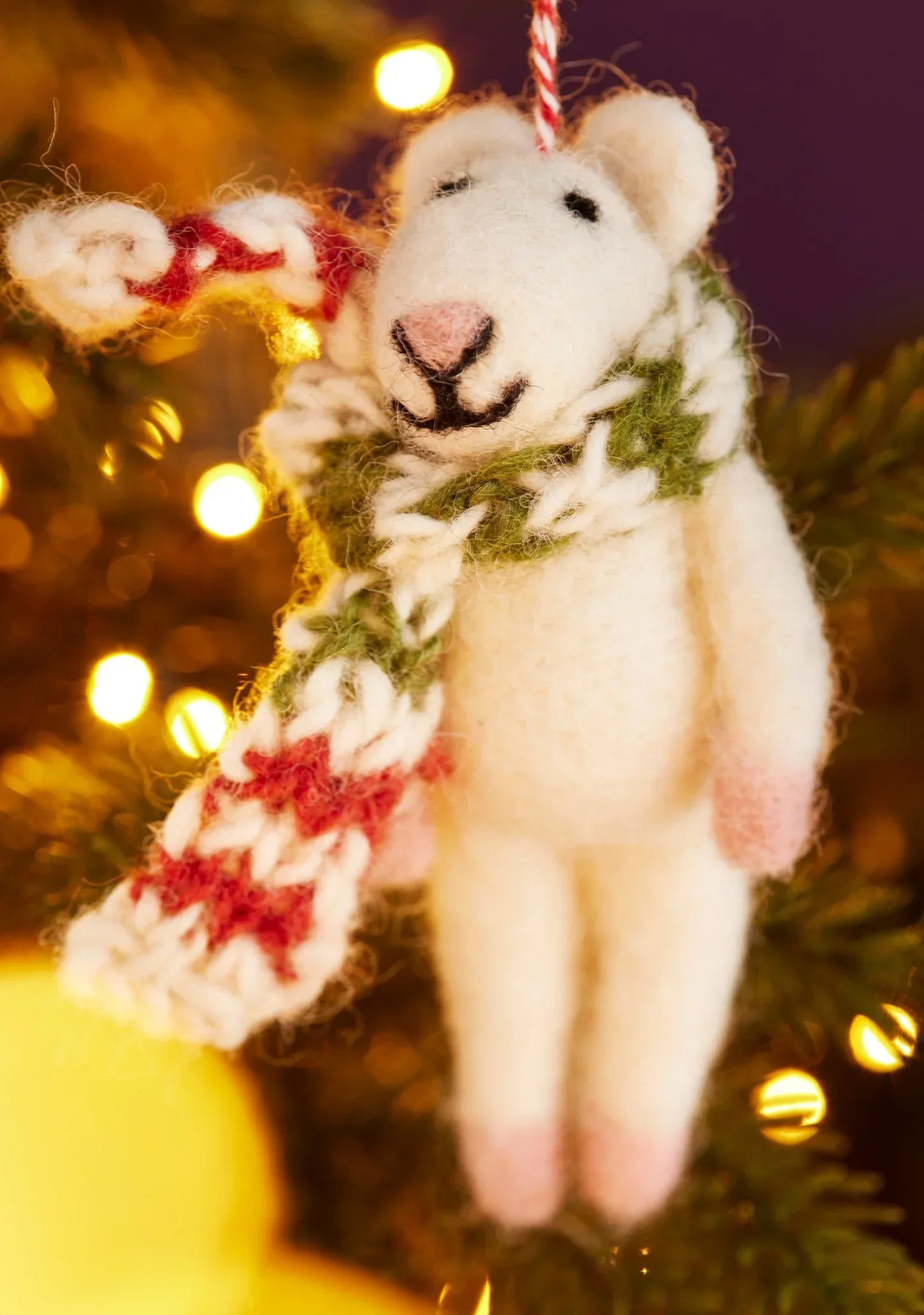 Felt Mice Decoration, Handknit Scarf - Assorted - Image 3