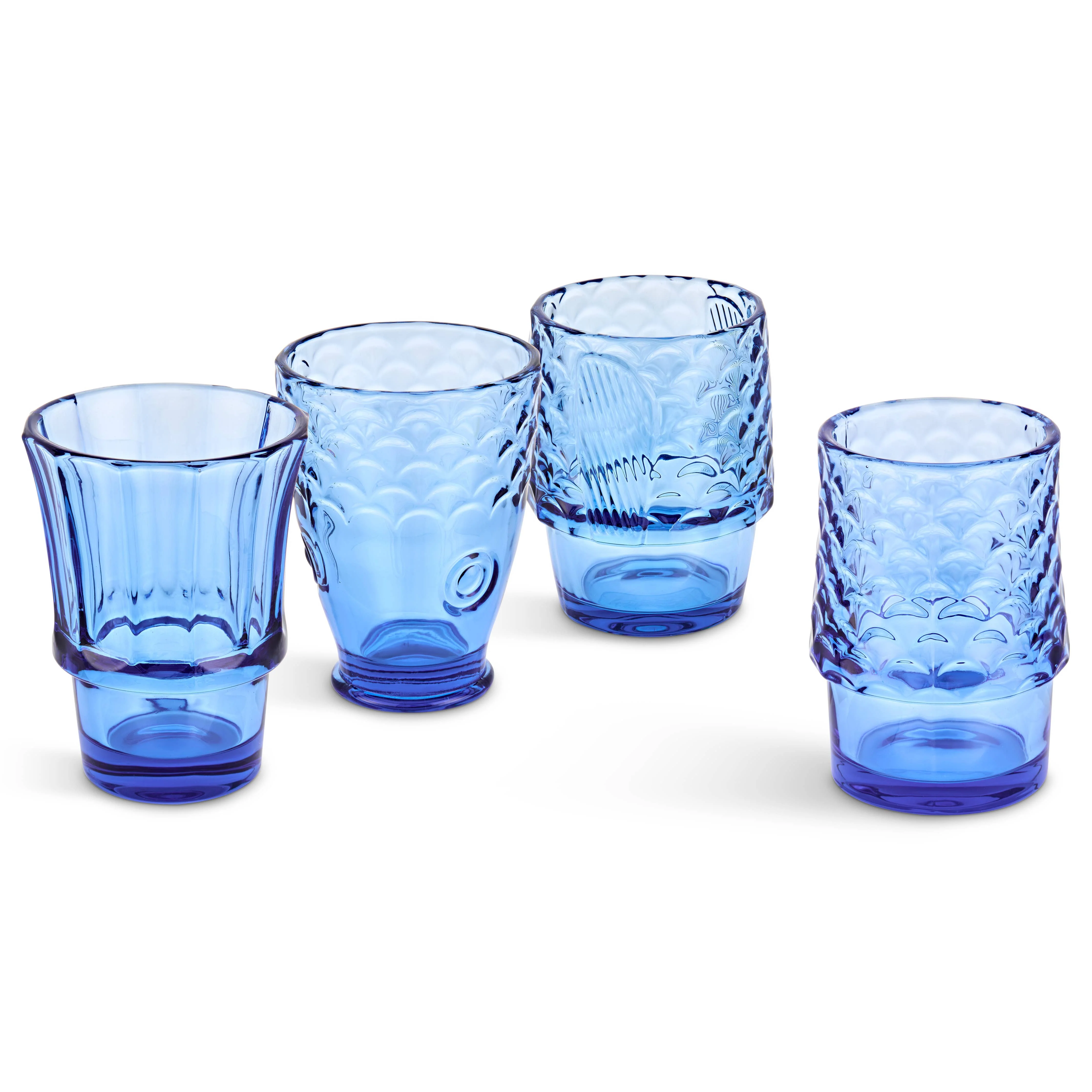 Uberstar Fish Stacking Drinking Glass - Set of 4 - Blue - Image 6