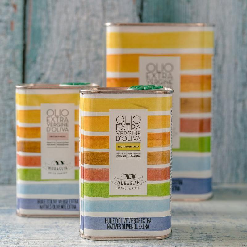 Frantoio Muraglia Intense Fruity Coratina Extra Virgin Olive Oil - Rainbow Tin (250ml) - Image 2