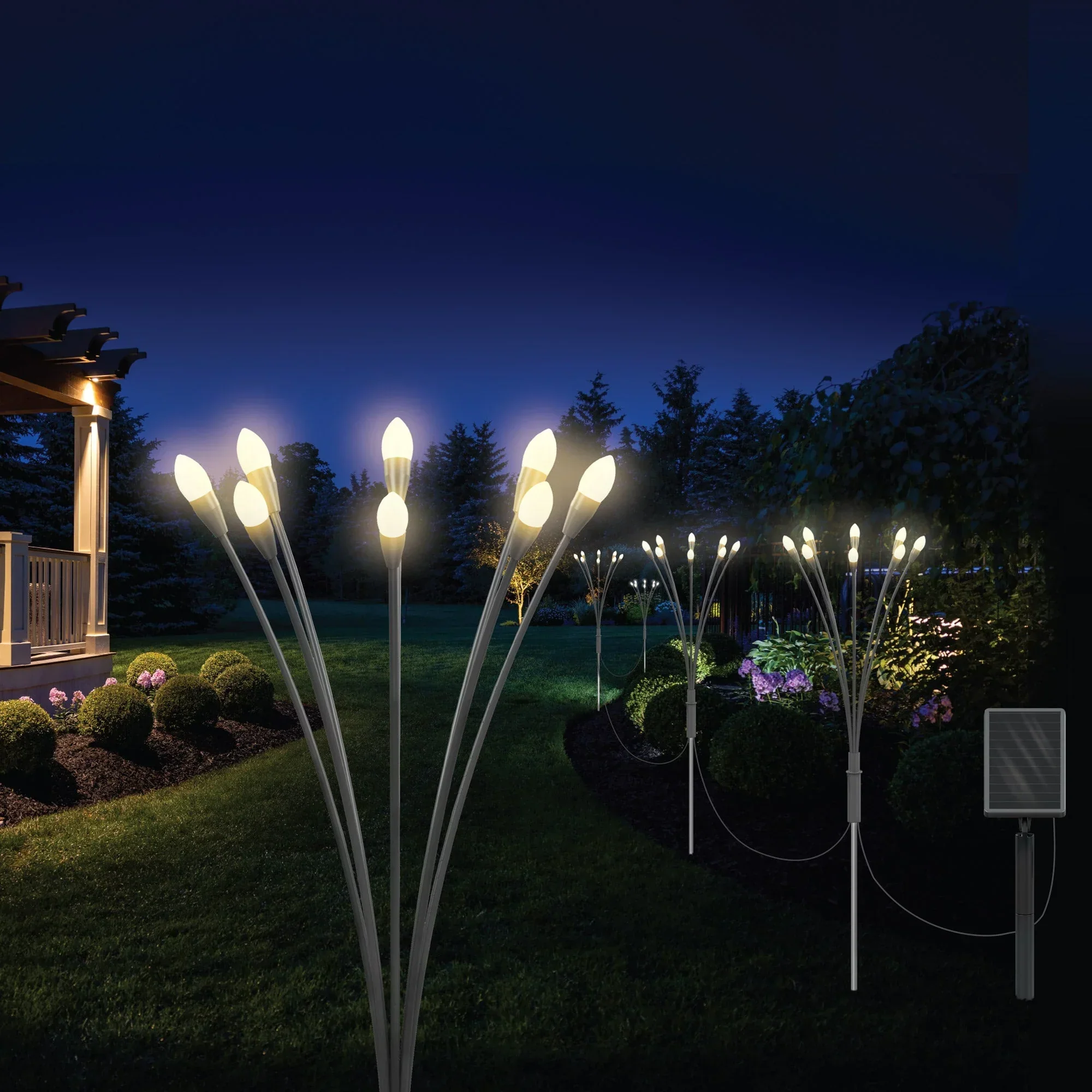 Sol R Brite Fresh Source 8 Stem Solar Firefly Lights 4 Pack