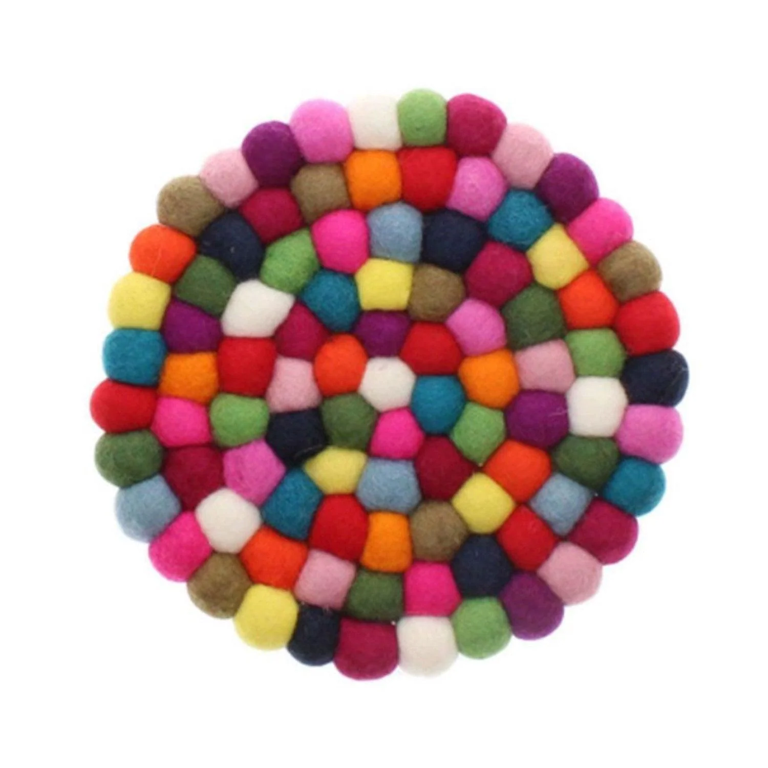 Funky Yak Pebble Wool Felt Trivet/Hot pad 20cm - Multicolour