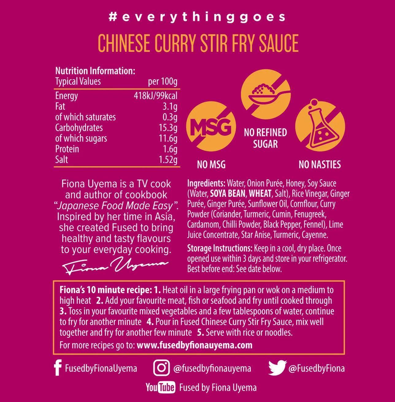 Fused Chinese Curry Stir Fry Sauce (120g) - Image 2