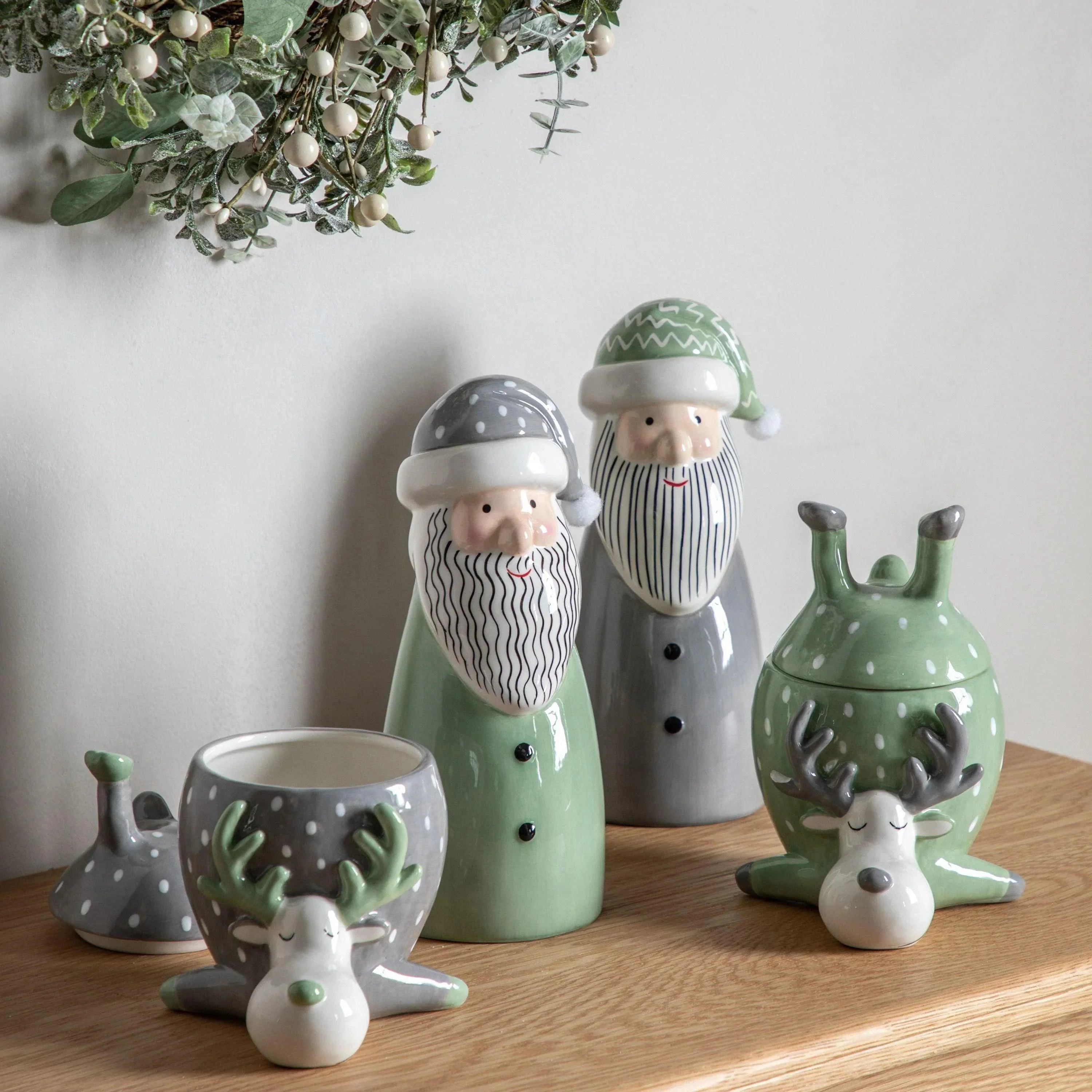 Gallery Reindeer Pot With Lid - Green - Image 3