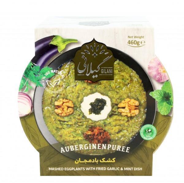 Gilani Mashed Aubergine with Fried Garlic & Mint - Kashk-e-Bademjan (460g)