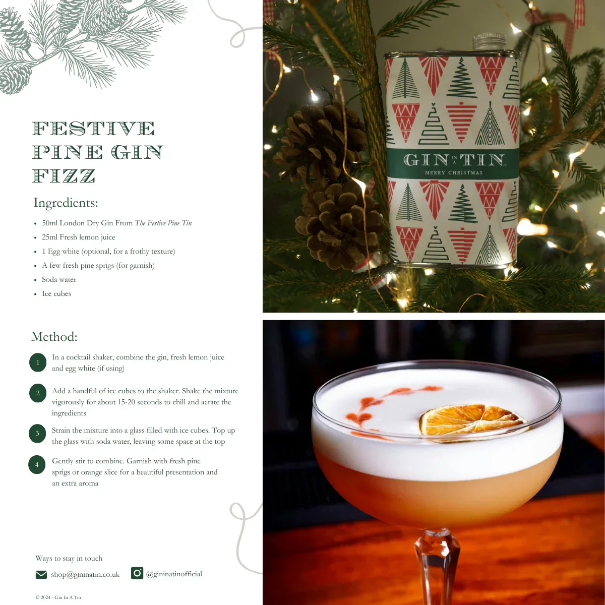 Gin In A Tin, Festive Pine Gin (50cl) - Image 3