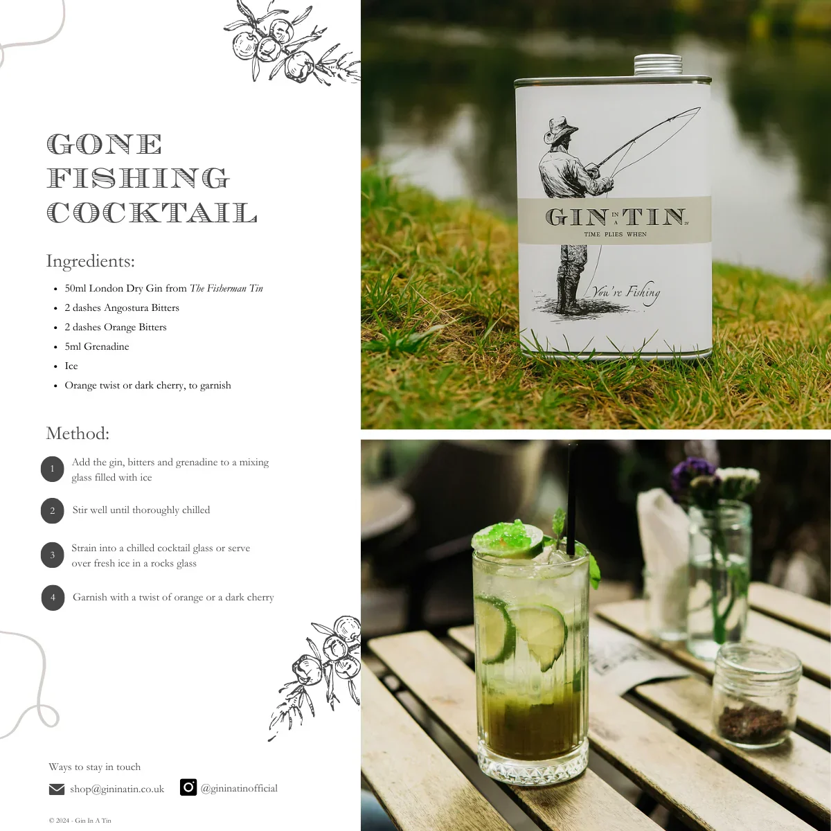 Gin In A Tin, Fisherman Tin of Gin (50cl) - Image 2