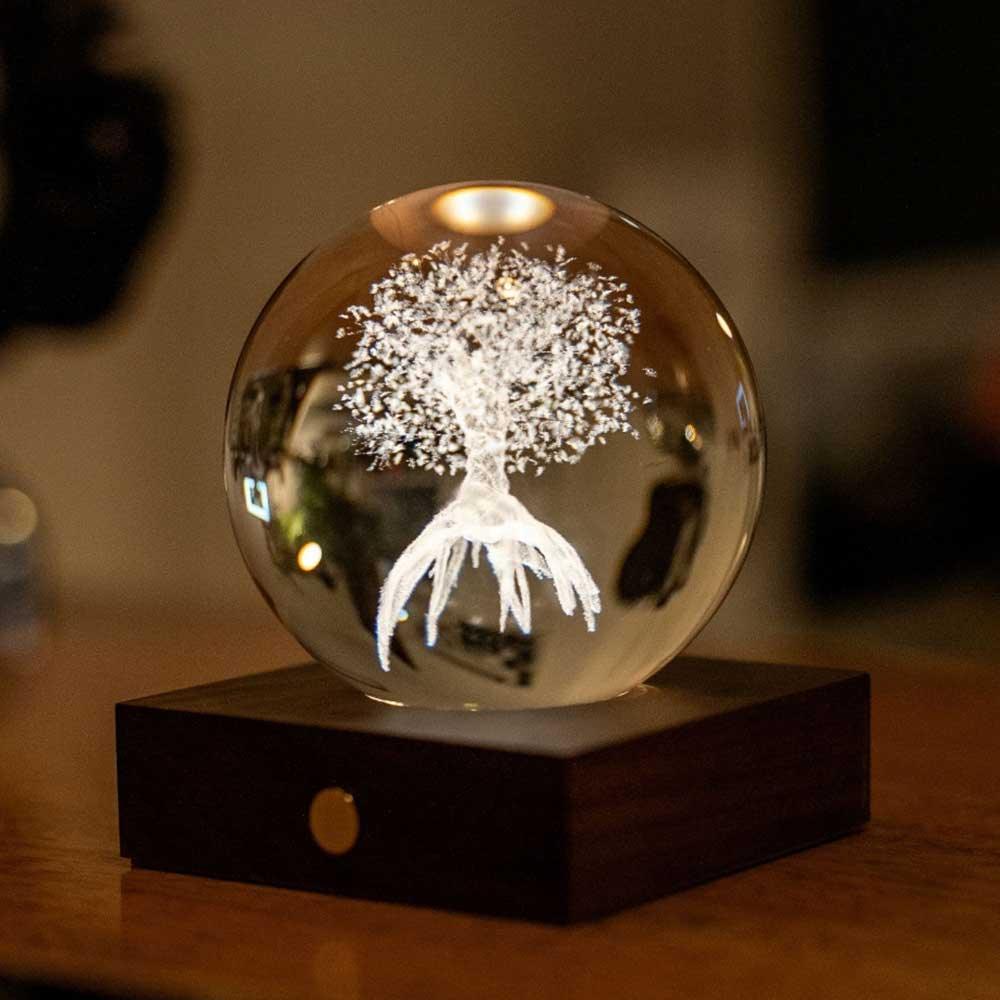 Gingko Amber Crystal Light - Tree of Life