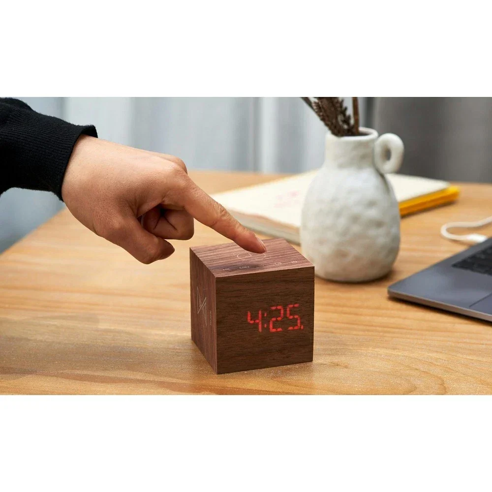 Gingko Cube Plus Clock - Walnut - Image 3