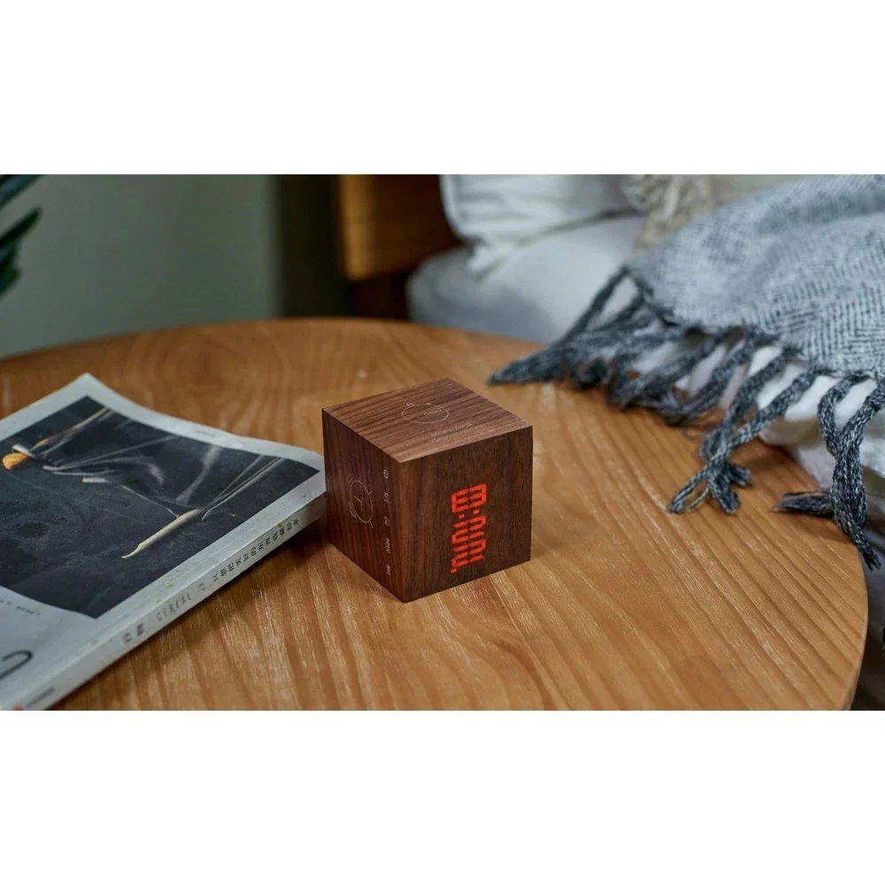 Gingko Cube Plus Clock - Walnut - Image 4