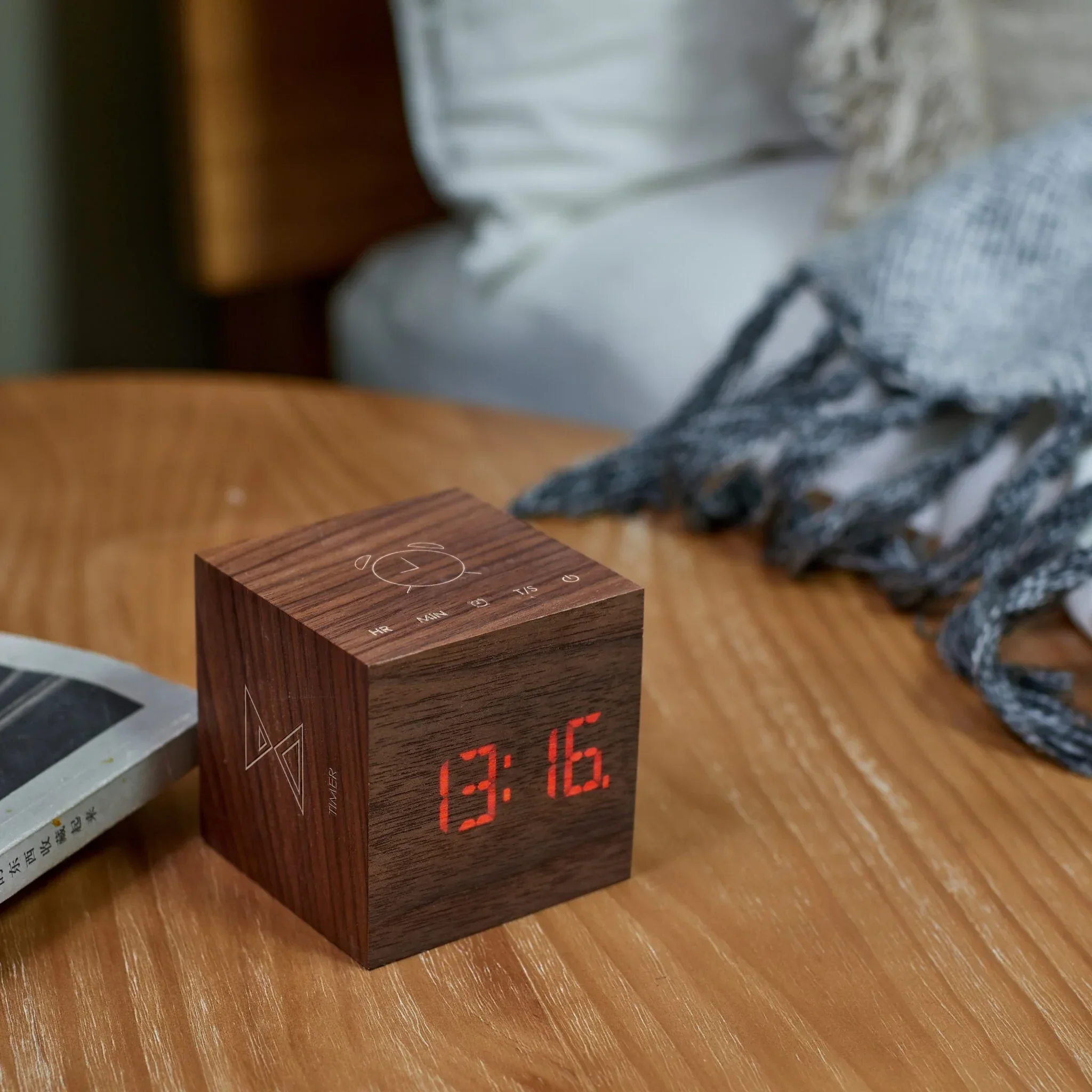 Gingko Cube Plus Clock - Walnut - Image 7