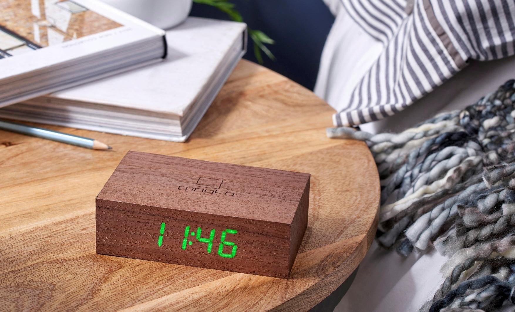 Gingko Flip Click Alarm Clock - Walnut - Image 4