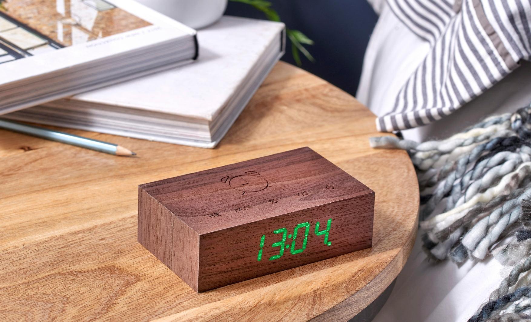 Gingko Flip Click Alarm Clock - Walnut - Image 5