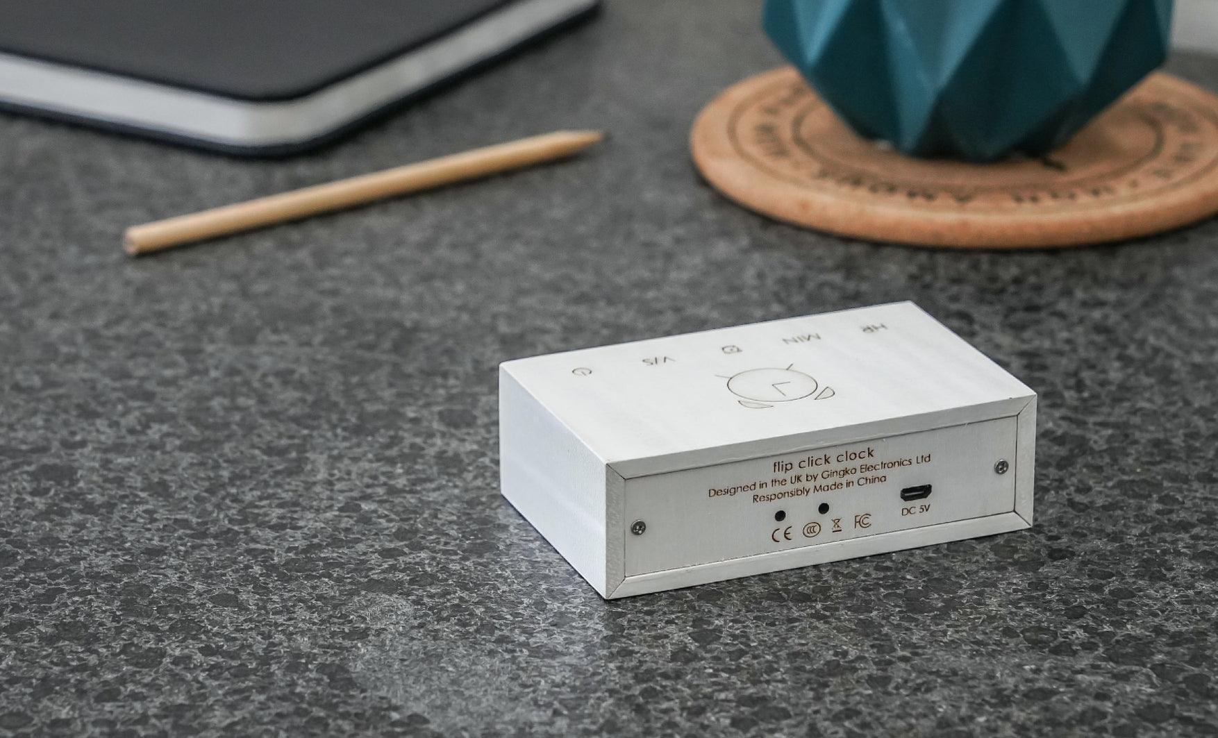 Gingko Flip Click Alarm Clock - White Birch - Image 3