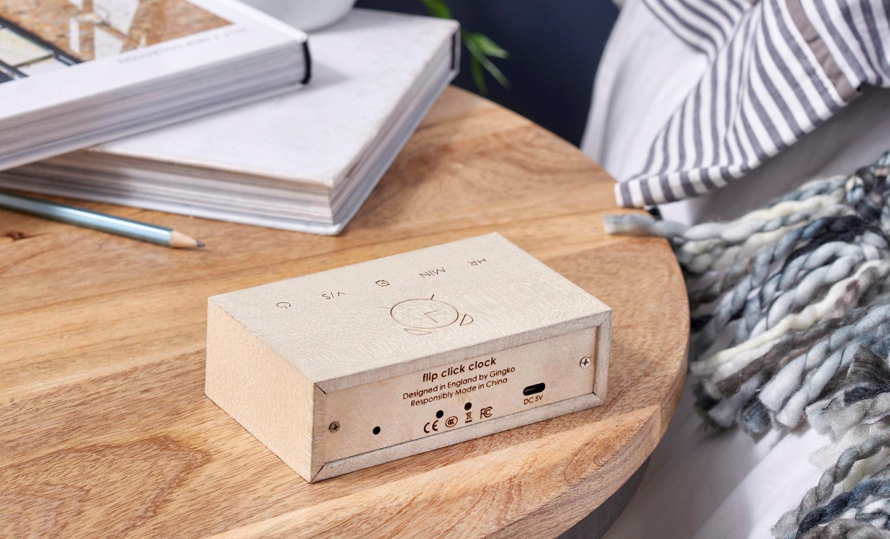 Gingko Flip Click Alarm Clock - White Maple - Image 3