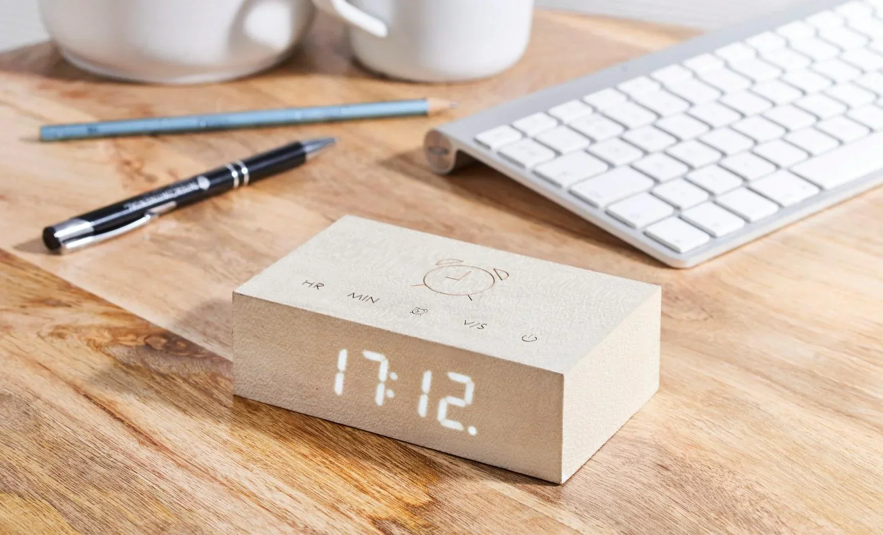 Gingko Flip Click Alarm Clock - White Maple - Image 5
