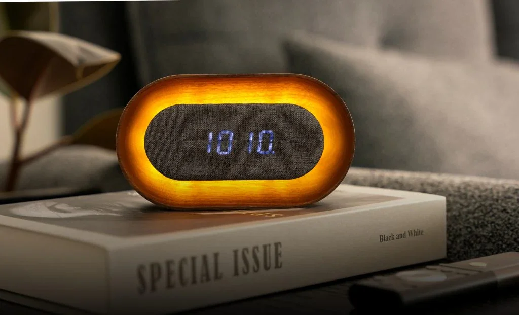 Gingko Lumos Clock - Oval Walnut - Image 5