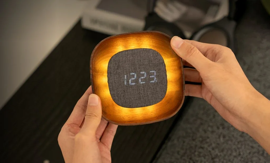 Gingko Lumos Clock - Square Walnut - Image 5