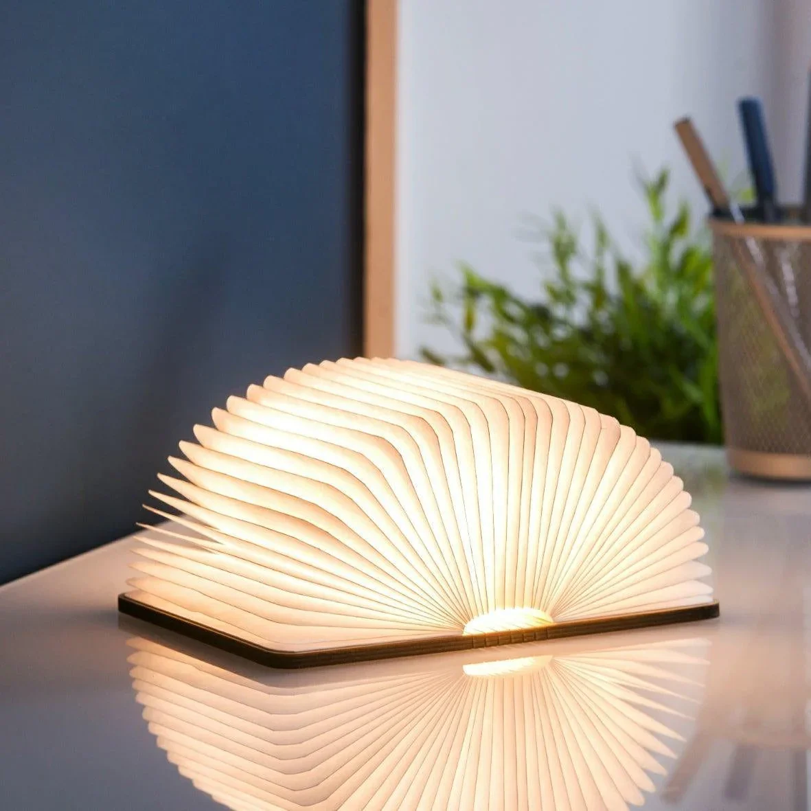 Gingko Mini Smart Book Light - Walnut