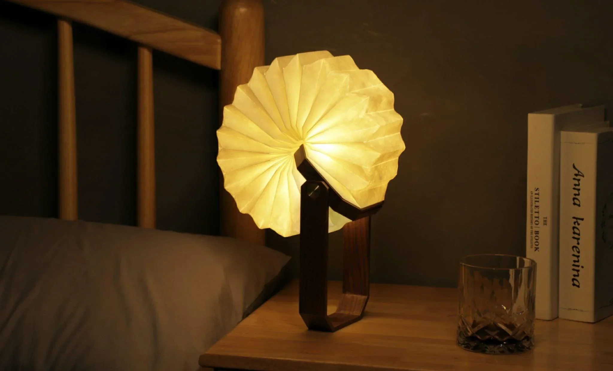 Gingko Smart Origami Lamp - Walnut - Image 6