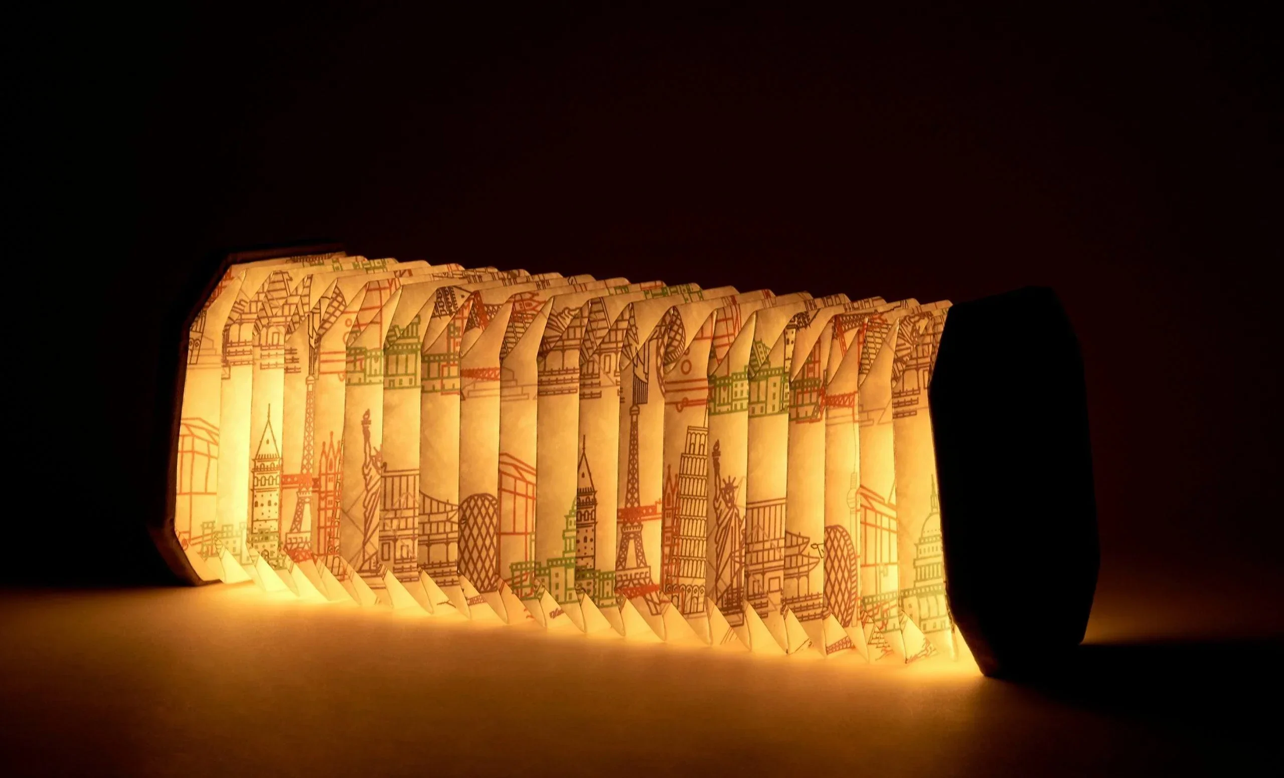 Gingko Velvet Accordion Lamp - Grey Landmark - Image 3
