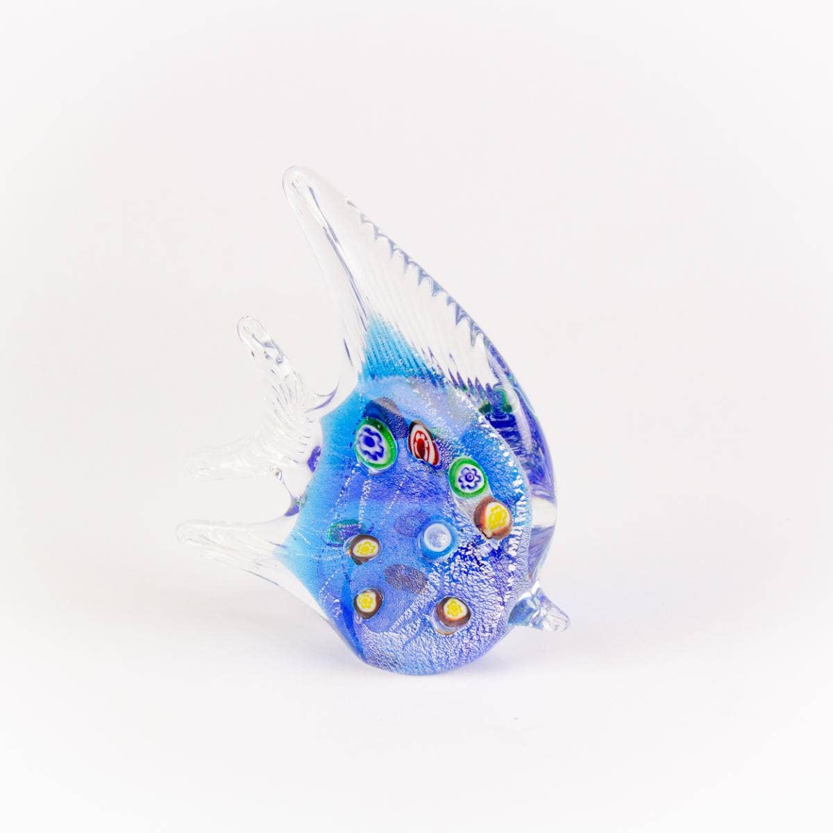 Hanah - Glass Angel Fish - Blue/Multi (12cm)