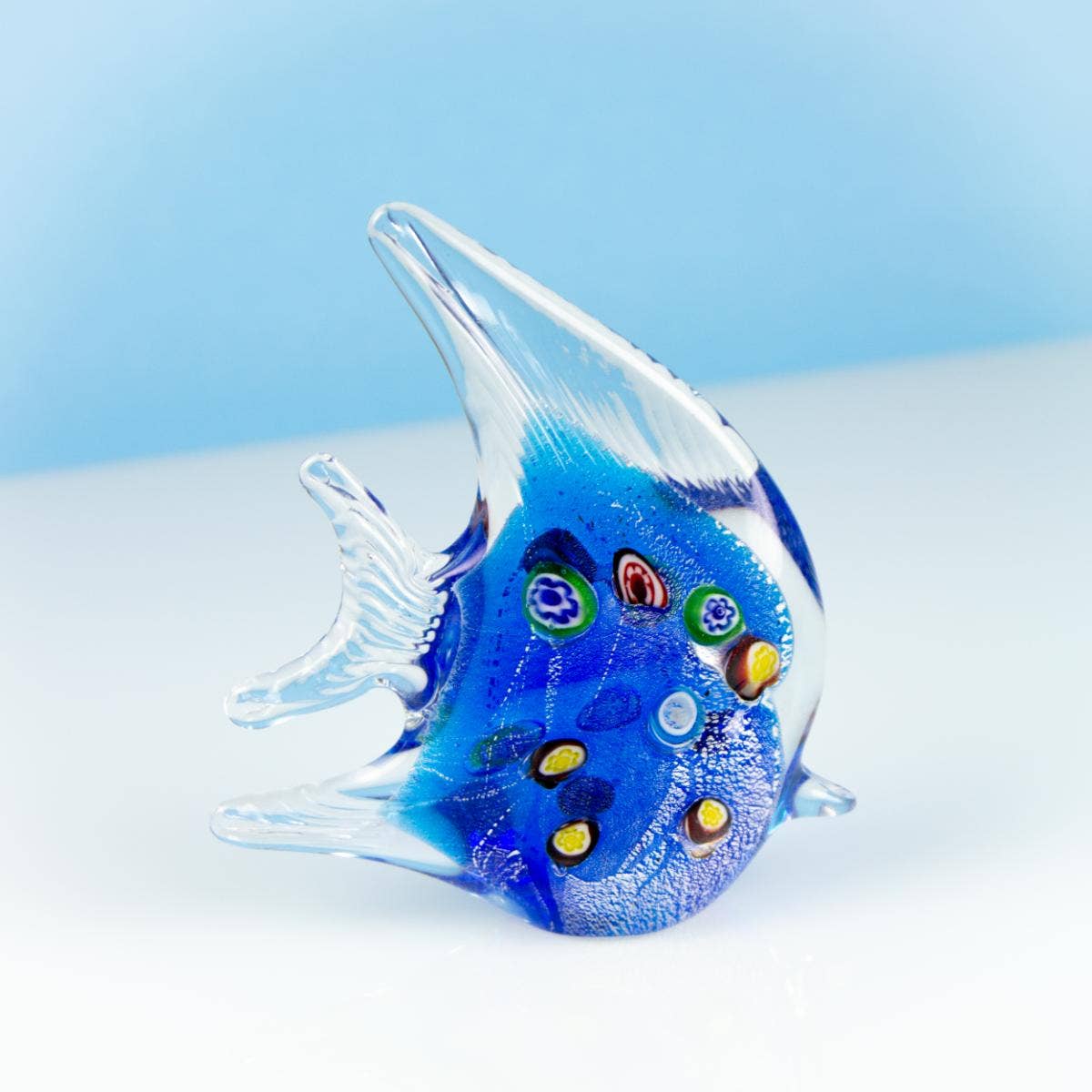 Hanah - Glass Angel Fish - Blue/Multi (12cm) - Image 3