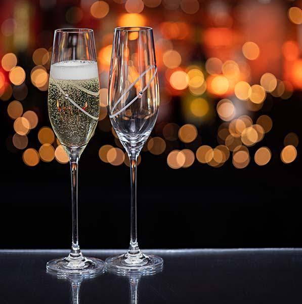 Dartington Glitz Clear Champagne Flutes - Celebrate (Set of 2) - Image 2