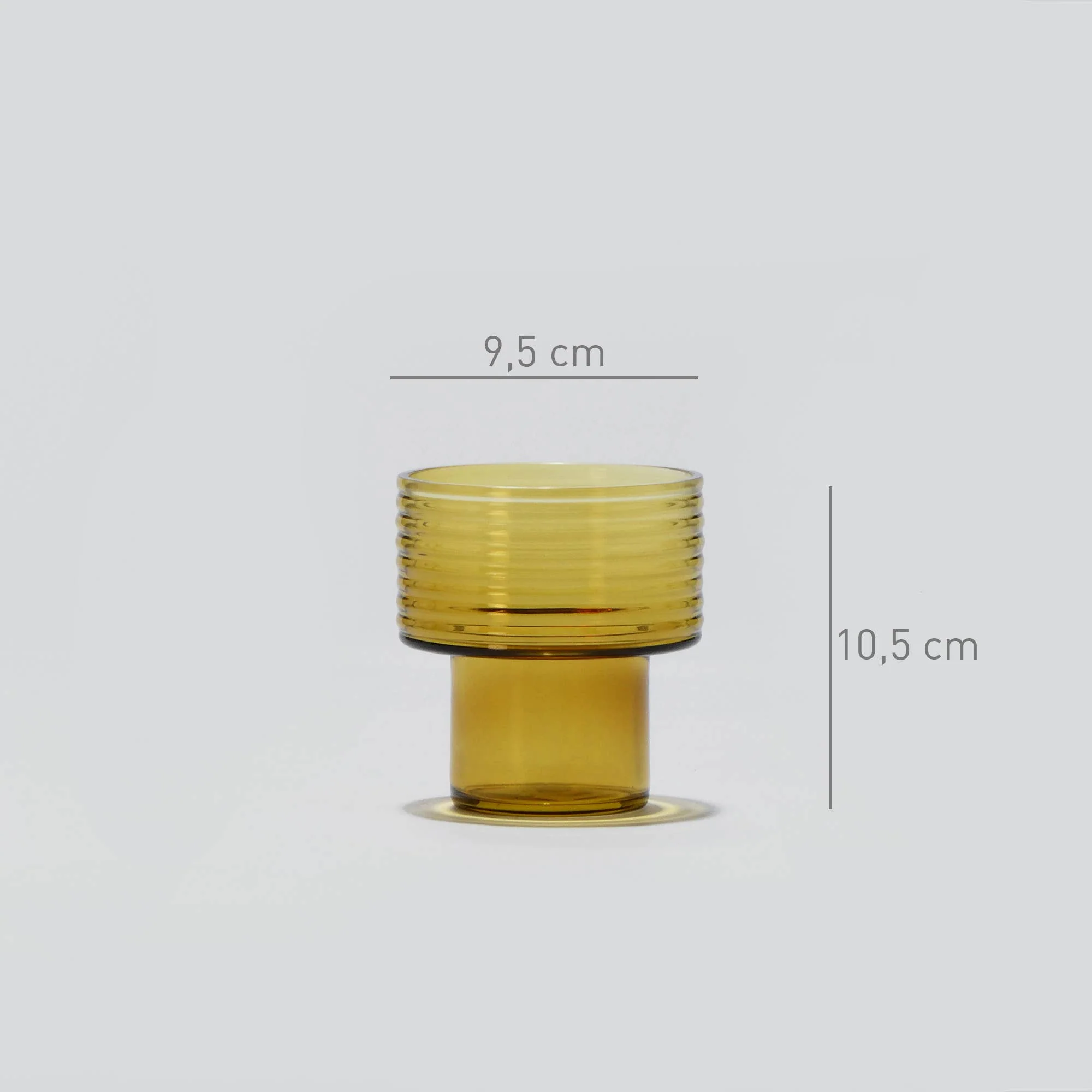 Glasscor - GLOW TOGETHER Glass Candle Holder Small hi in Mustard - Image 5