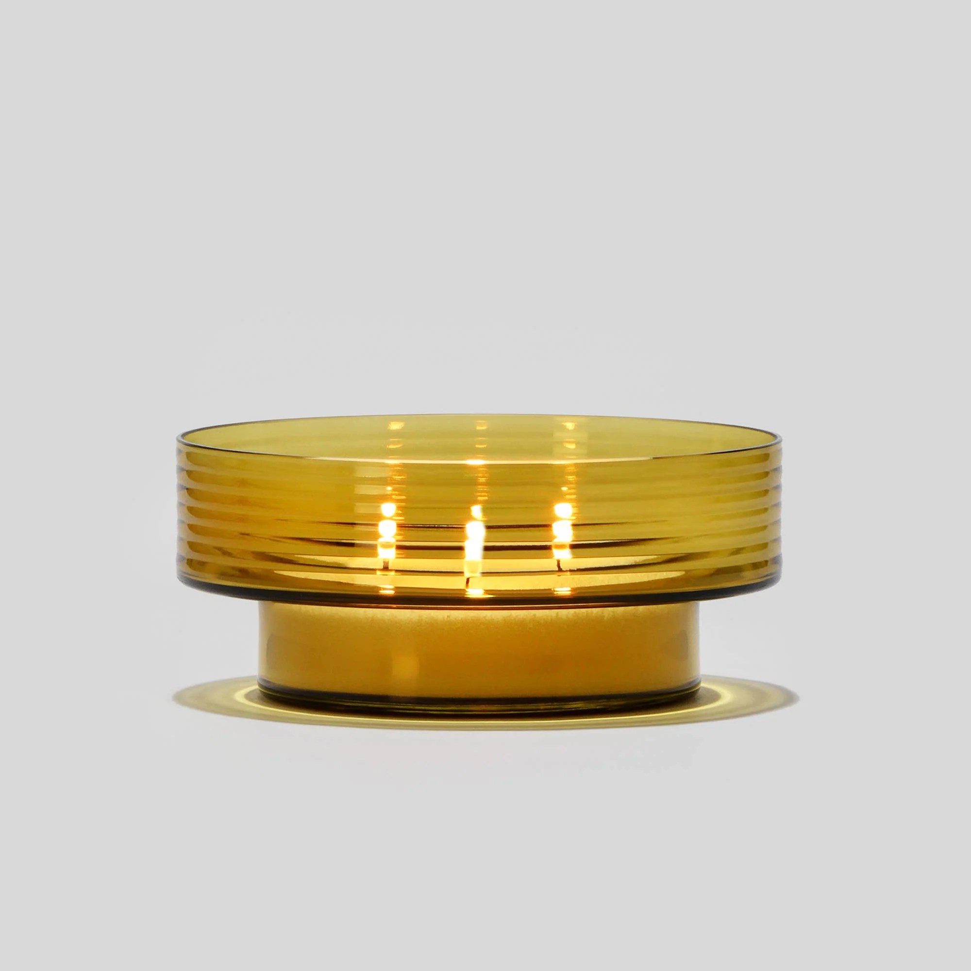 Glasscor - GLOW TOGETHER Large Glass Candle Holder in Mustard