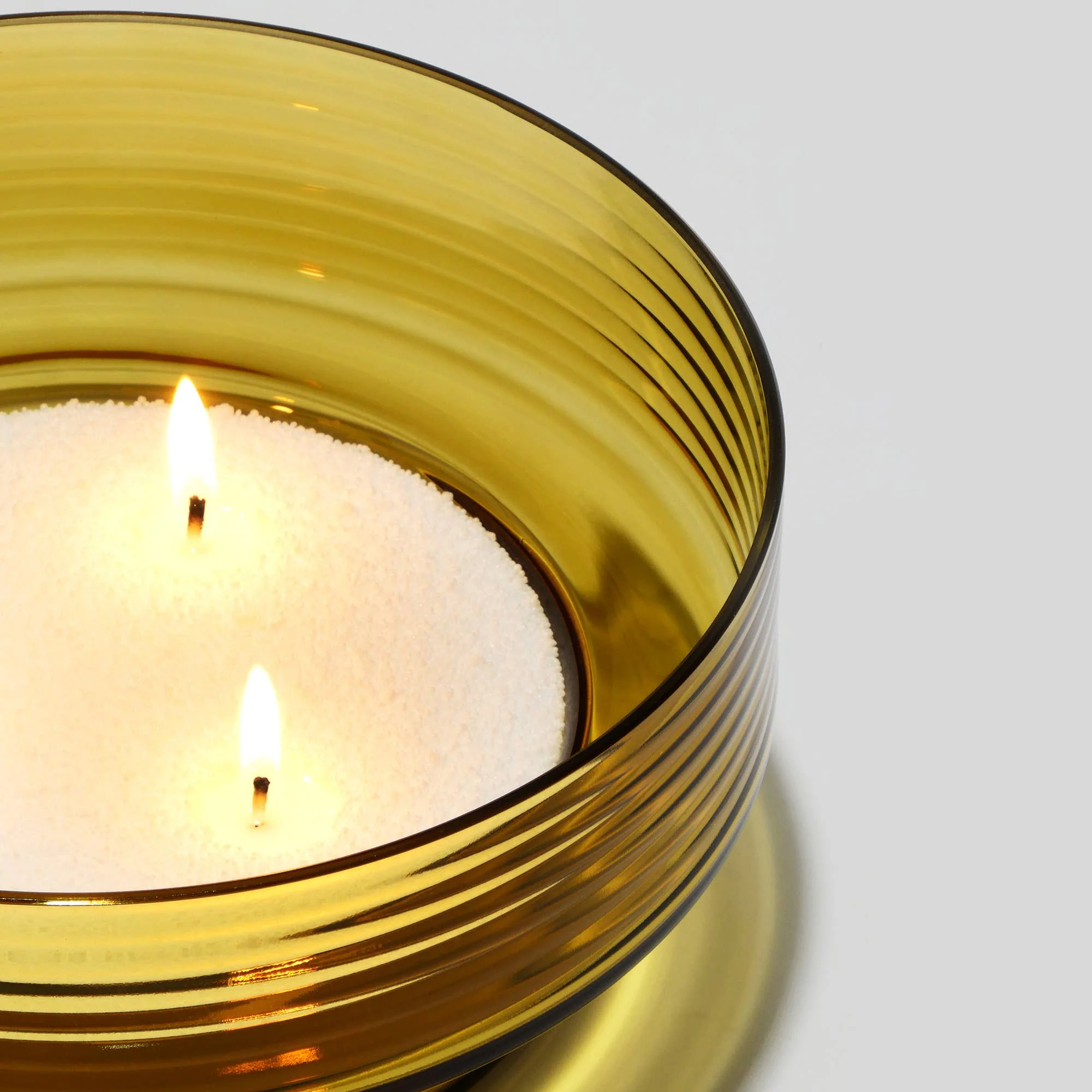 Glasscor - GLOW TOGETHER Large Glass Candle Holder in Mustard - Image 3