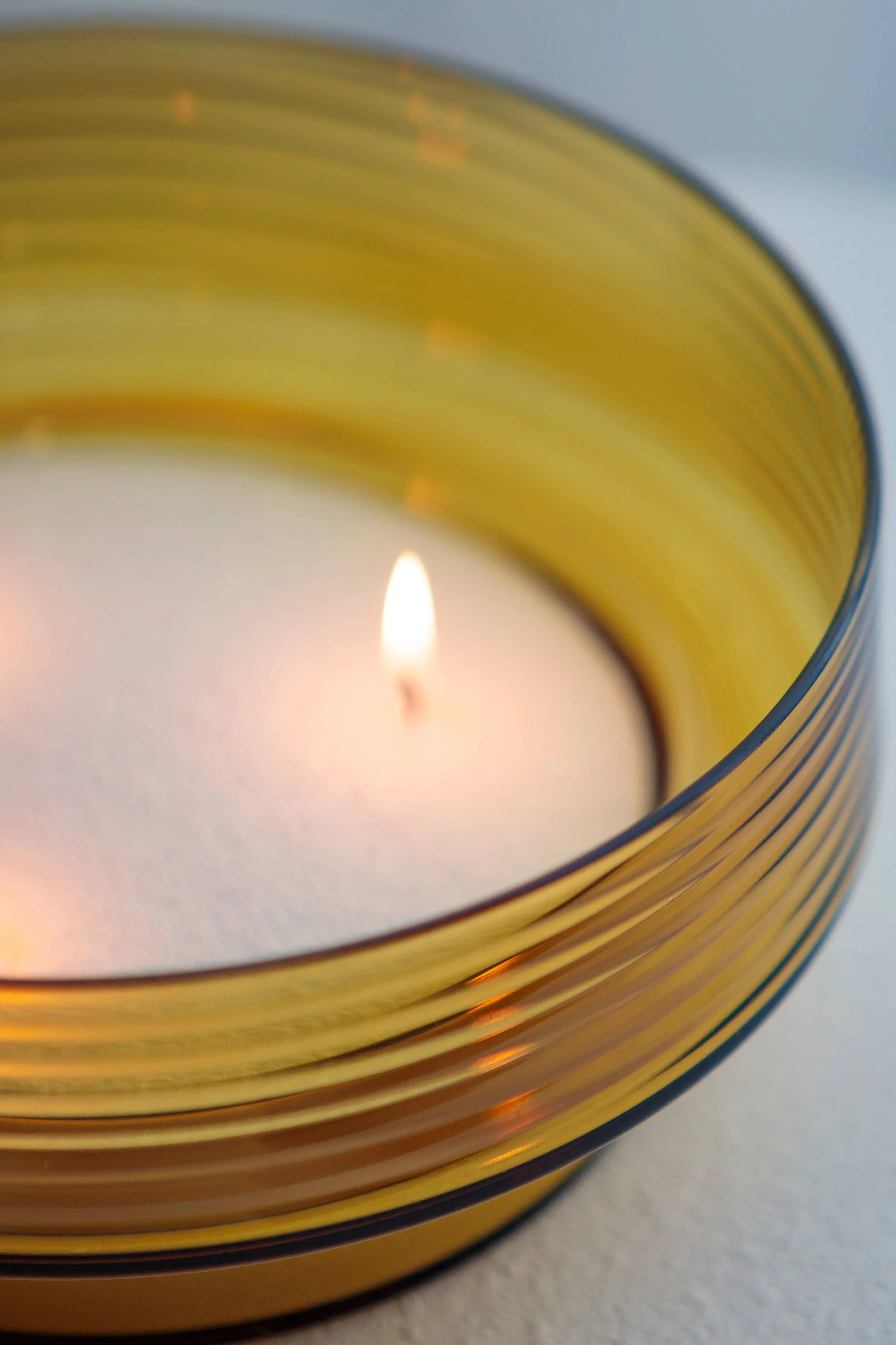 Glasscor - GLOW TOGETHER Large Glass Candle Holder in Mustard - Image 4