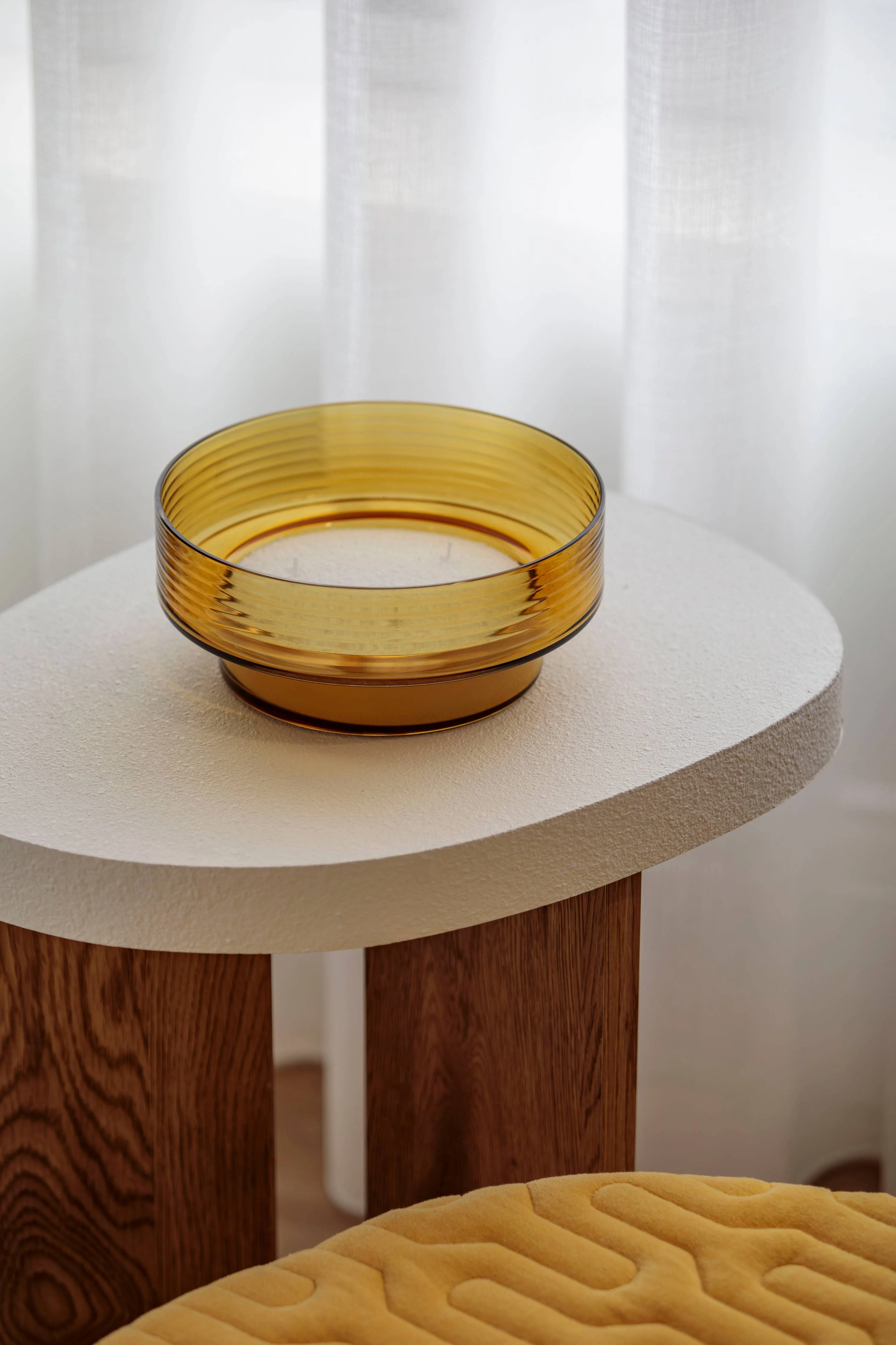 Glasscor - GLOW TOGETHER Large Glass Candle Holder in Mustard - Image 8