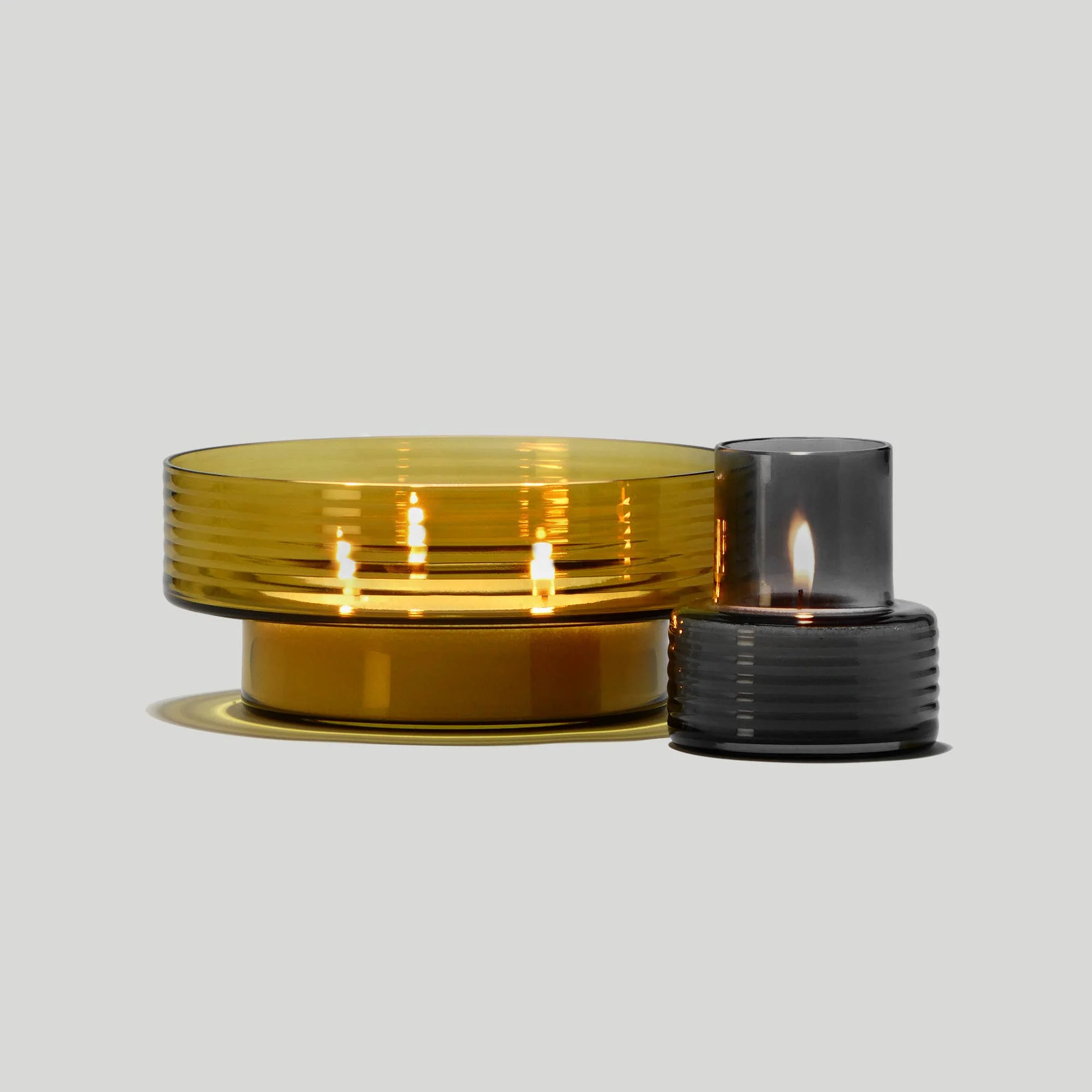 Glasscor - GLOW TOGETHER Large Glass Candle Holder in Mustard - Image 9