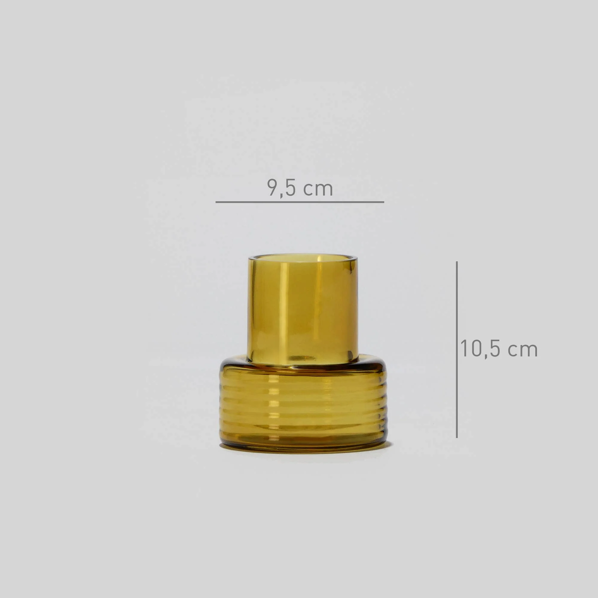 Glasscor - GLOW TOGETHER Small Glass Candle Holder in Mustard - Image 5