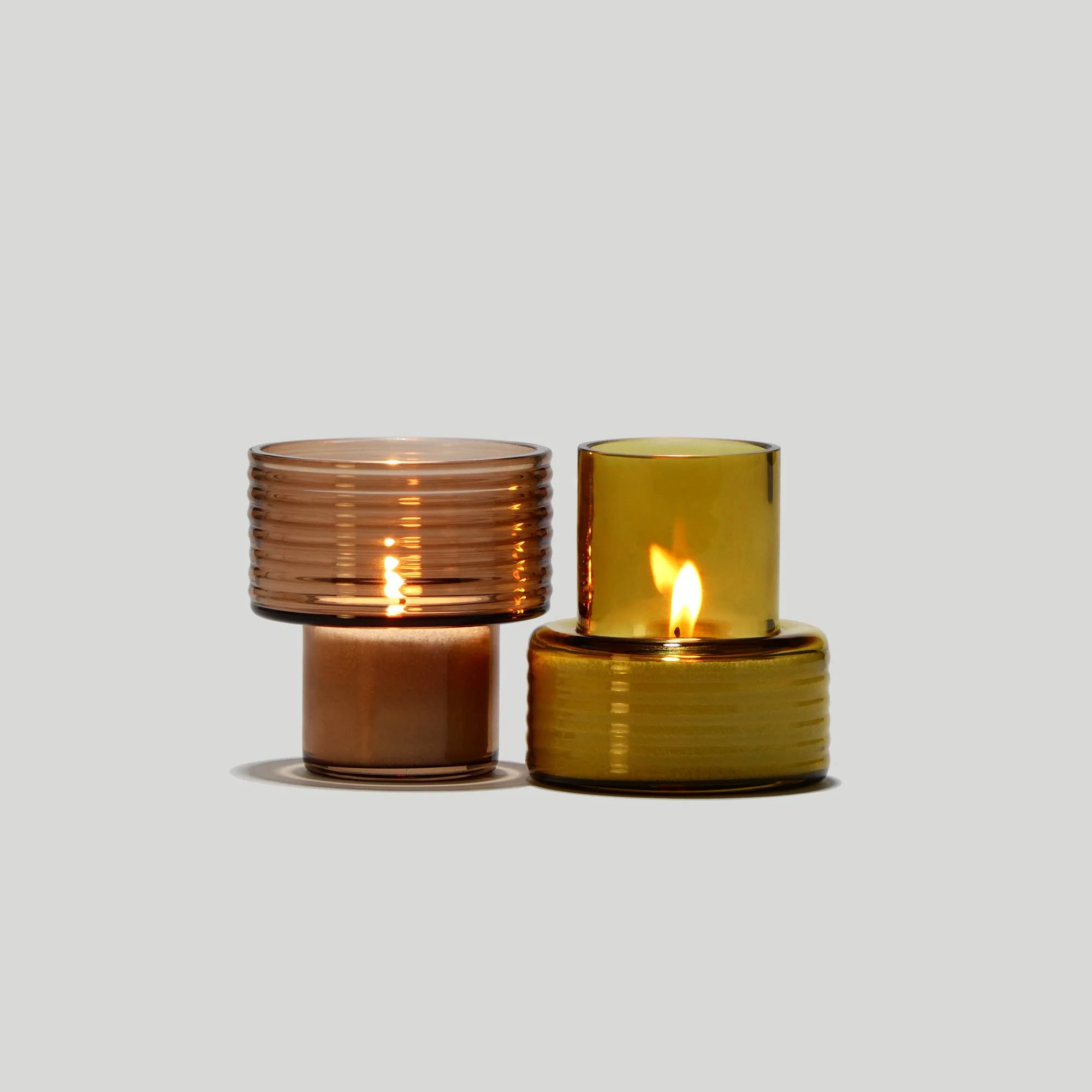 Glasscor - GLOW TOGETHER Small Glass Candle Holder in Mustard - Image 6